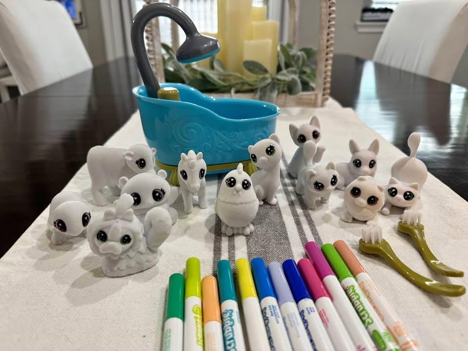 Crayola Scribble Scrubbies Glam Pack (4 Pets), Holiday for Kids, Washable Pet Care Toy, Coloring Animal Craft, Stocking Stuffer Toys for Girls & Boys, 3+ - Customer Photo 1