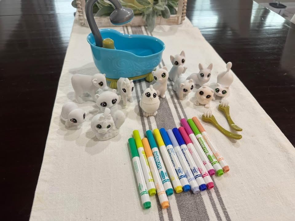 Crayola Scribble Scrubbies Glam Pack (4 Pets), Holiday for Kids, Washable Pet Care Toy, Coloring Animal Craft, Stocking Stuffer Toys for Girls & Boys, 3+ - Customer Photo 2