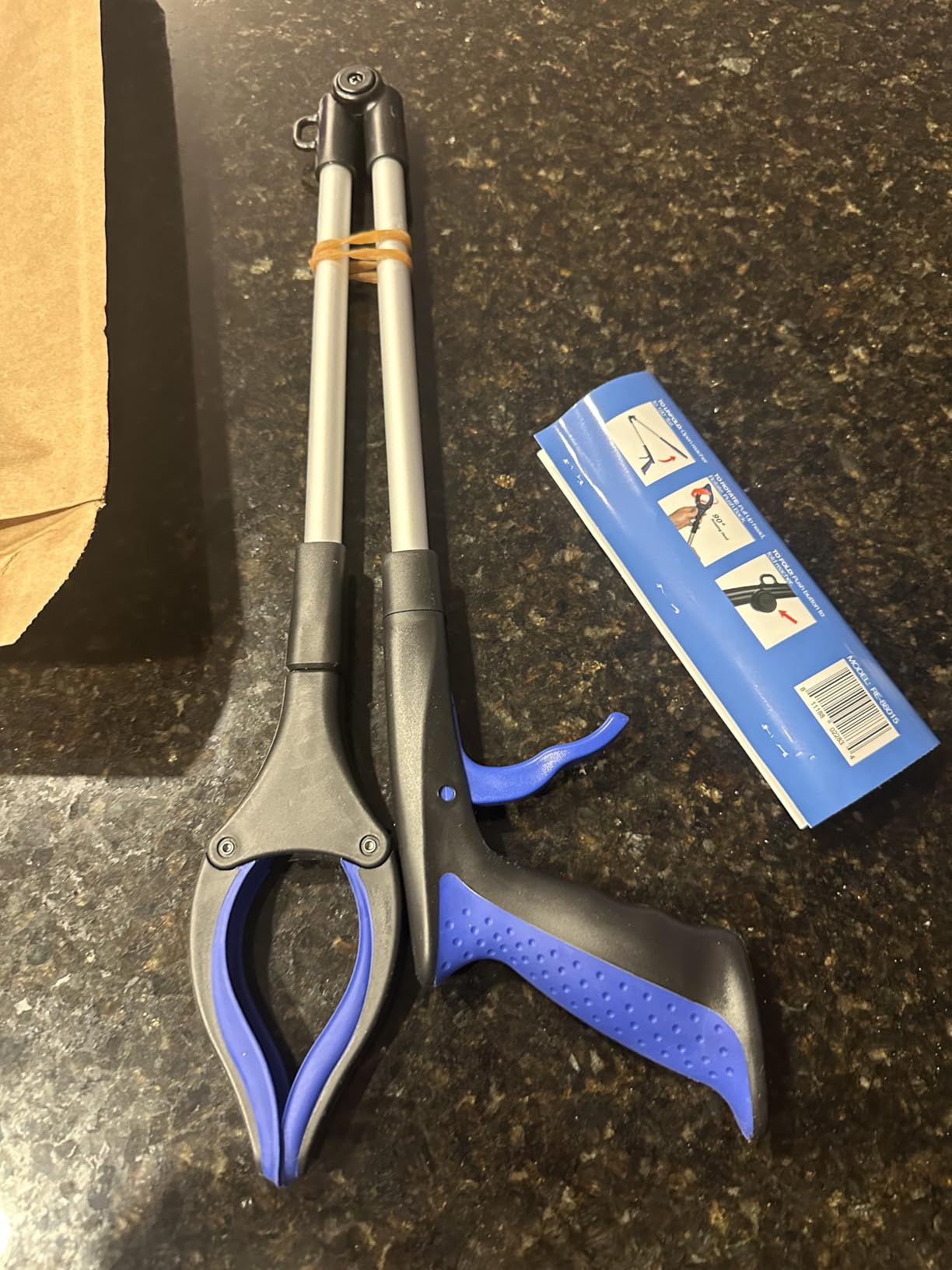 RMS 34 Inch Extra Long Reacher Grabber - Foldable Gripper and Reaching Tool with Rotating Jaw - Customer Photo 1