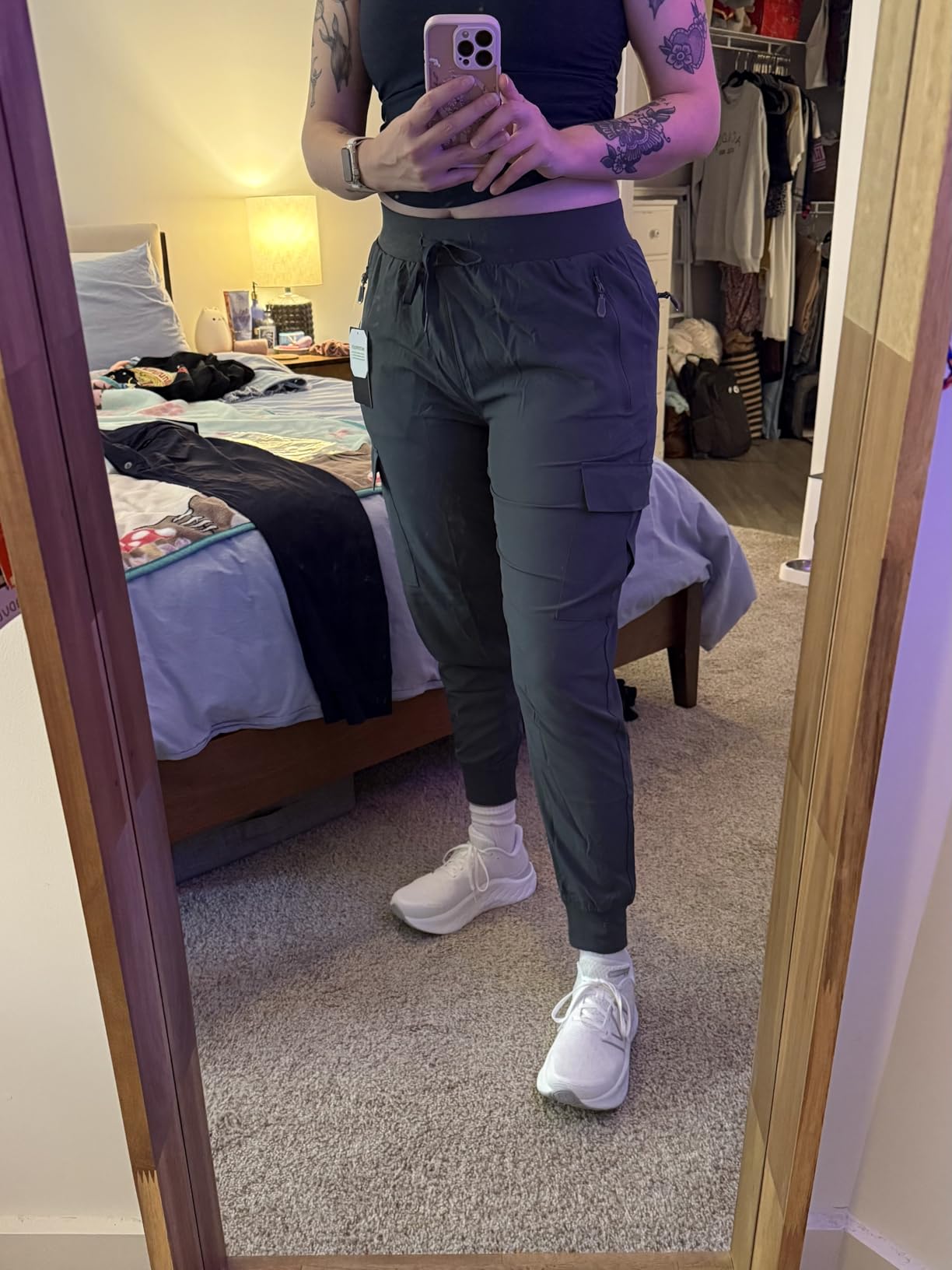 Libin Women's Cargo Joggers Lightweight Quick Dry Hiking Pants Athletic Lounge Casual Travel - Customer Photo 1