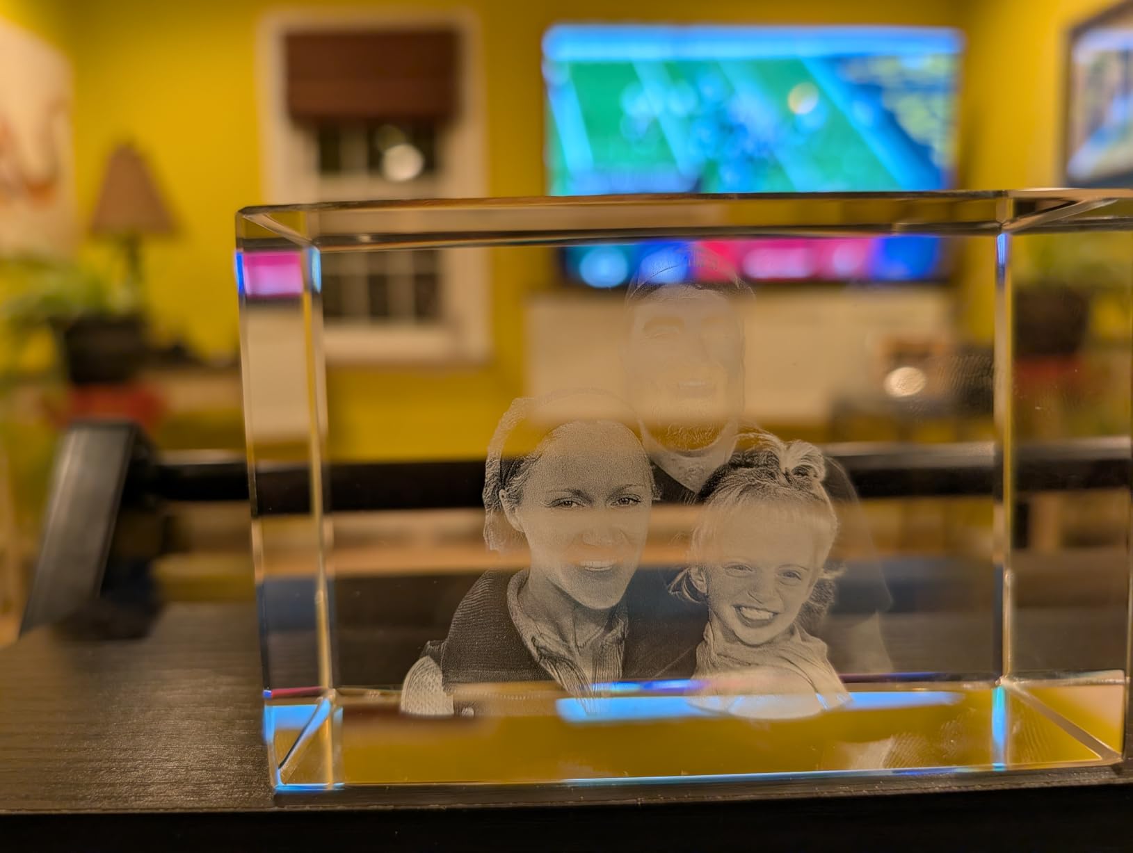 ArtPix 3D Crystal Photo, Christmas Personalized Gifts for Wife, Women, Mom, Her, Him, Men, Mother, Grandma, Great Xmas Customized Gift With Your Own Photo, Custom Glass 3D Laser Etched Picture Wedding - Customer Photo 2