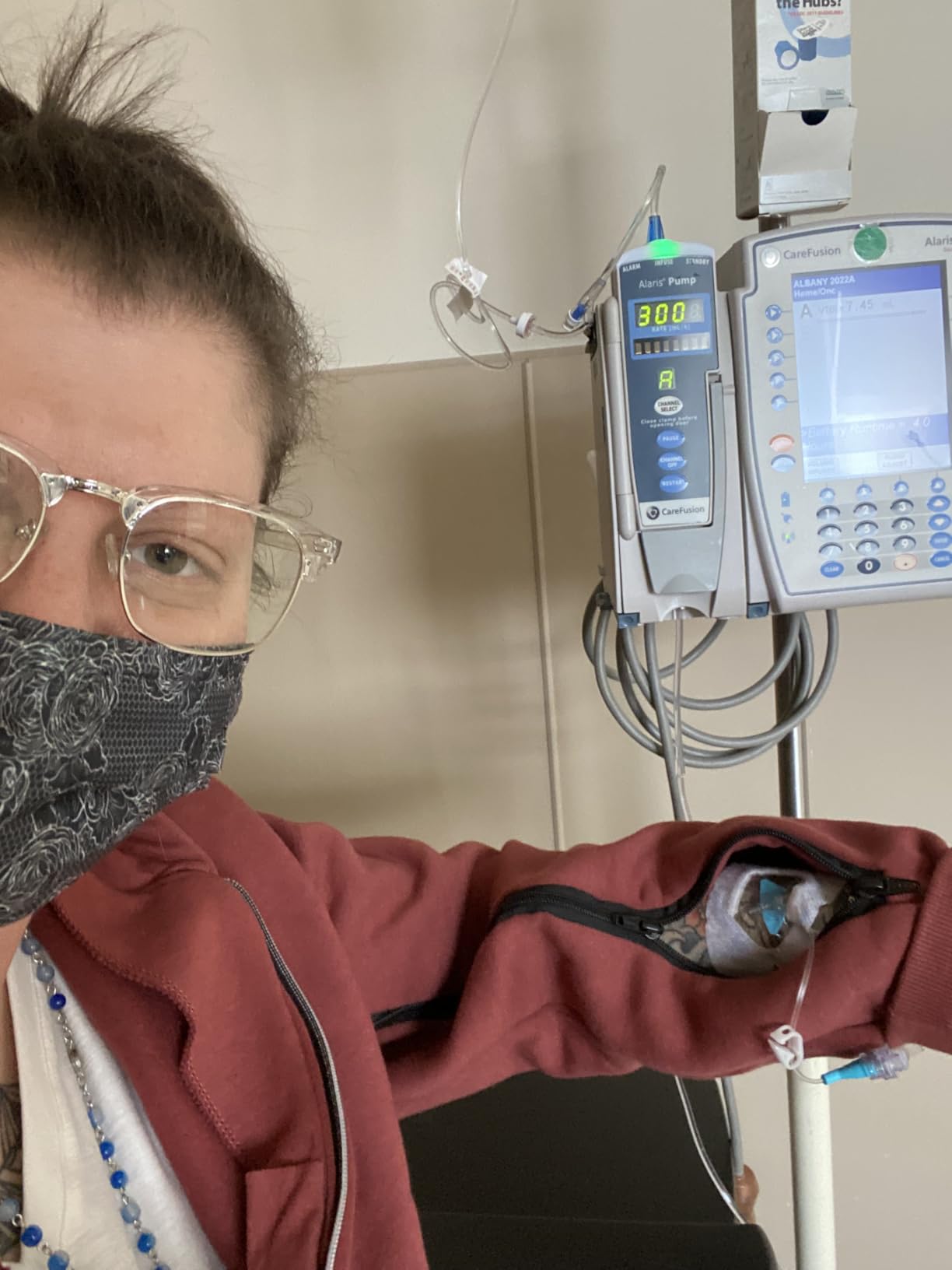 Inspired Comforts Dialysis Port Access Unisex Hoodie with Two Way Arm Access Zip Customer Review Inspired Comforts Dialysis Port Access Unisex Hoodie with Two Way Arm Access Zip - Customer Photo 2