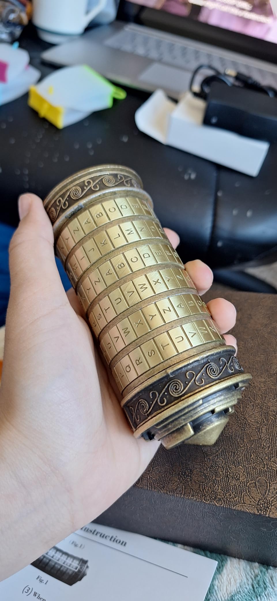 Cryptex Da Vinci Code Mini Cryptex Lock Puzzle Boxes with Hidden Compartments Anniversary Valentine's Day Romantic Birthday Gifts for Her Gifts for Girlfriend Box for Men - Customer Photo 2