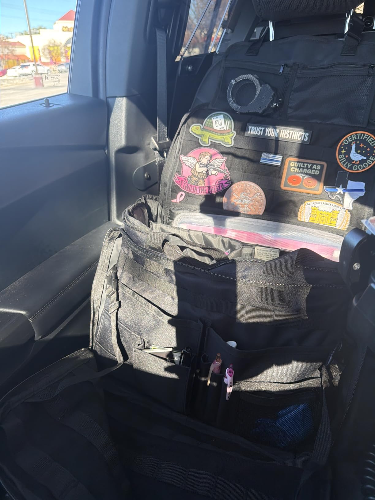 Trunab Patrol Bag Police Gear Car Front Seat Organizer for Law Enforcement Military Duty Bag with 15.6