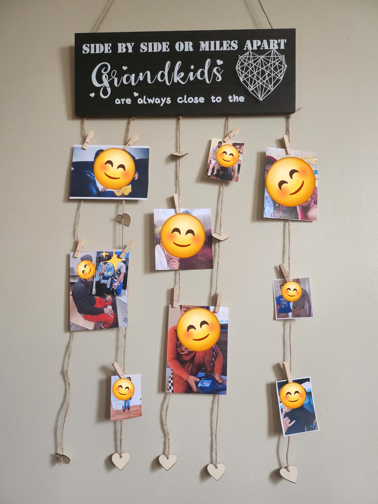 GEMTEND Grandma Gifts Nana Photo Holder, Gifts for Grandmother Present from Granddaughter and Grandson, Clips and Twine for Photo Hanging, Grandkids Photo Frame for The Best Grammy Ever Gift - Customer Photo 1