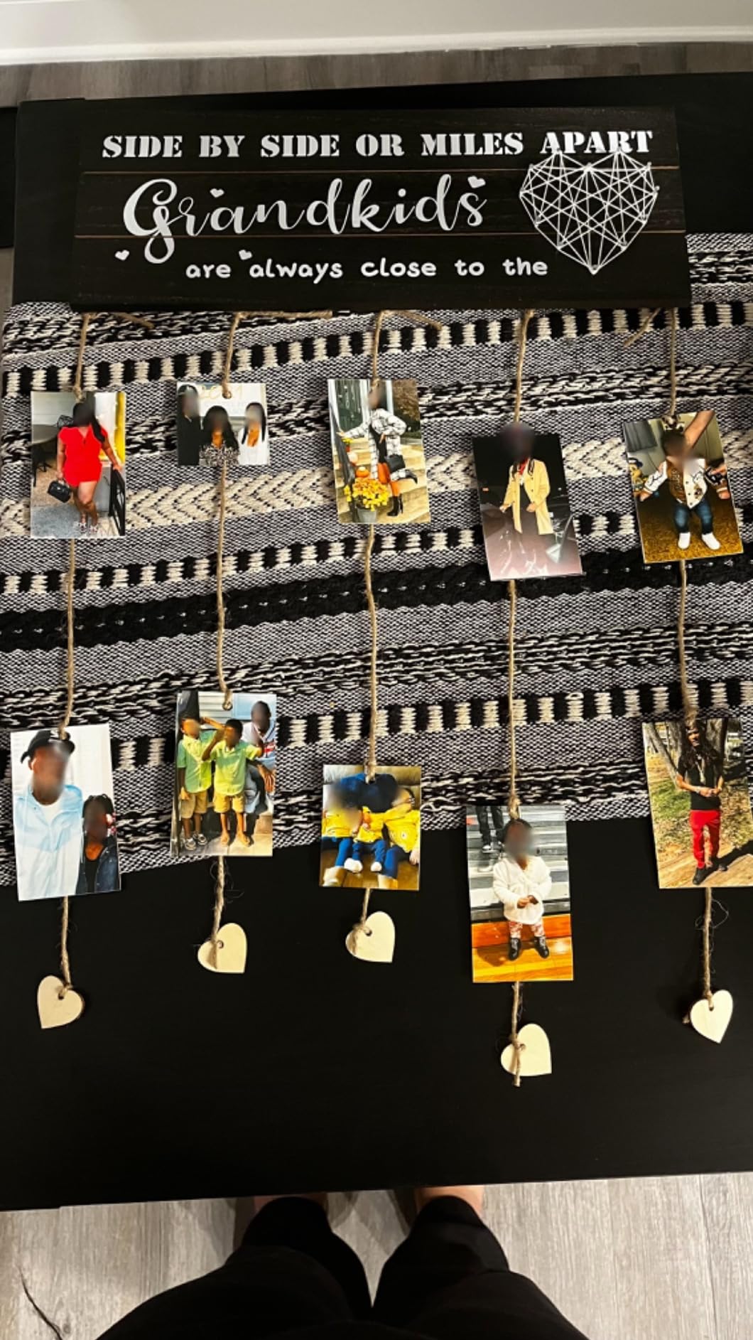 GEMTEND Grandma Gifts Nana Photo Holder, Gifts for Grandmother Present from Granddaughter and Grandson, Clips and Twine for Photo Hanging, Grandkids Photo Frame for The Best Grammy Ever Gift - Customer Photo 2