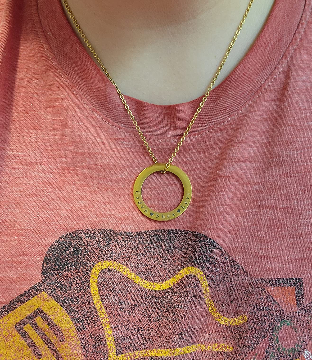 Jenna Rose Ring Necklace Personalized Necklace Washer Necklace Mom Gift Mother's Day Gift Personalized Names Kid Name Gift for Her Ring Necklace Personalized Jewelry Jenna Necklace JENNA-RING - Customer Photo 1