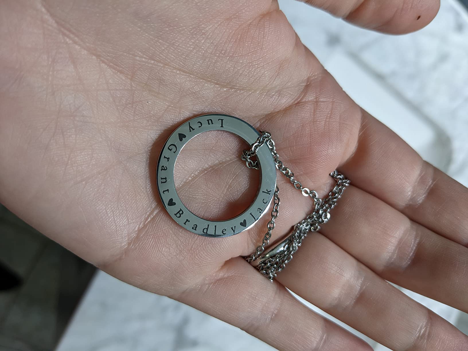 Jenna Rose Ring Necklace Personalized Necklace Washer Necklace Mom Gift Mother's Day Gift Personalized Names Kid Name Gift for Her Ring Necklace Personalized Jewelry Jenna Necklace JENNA-RING - Customer Photo 2