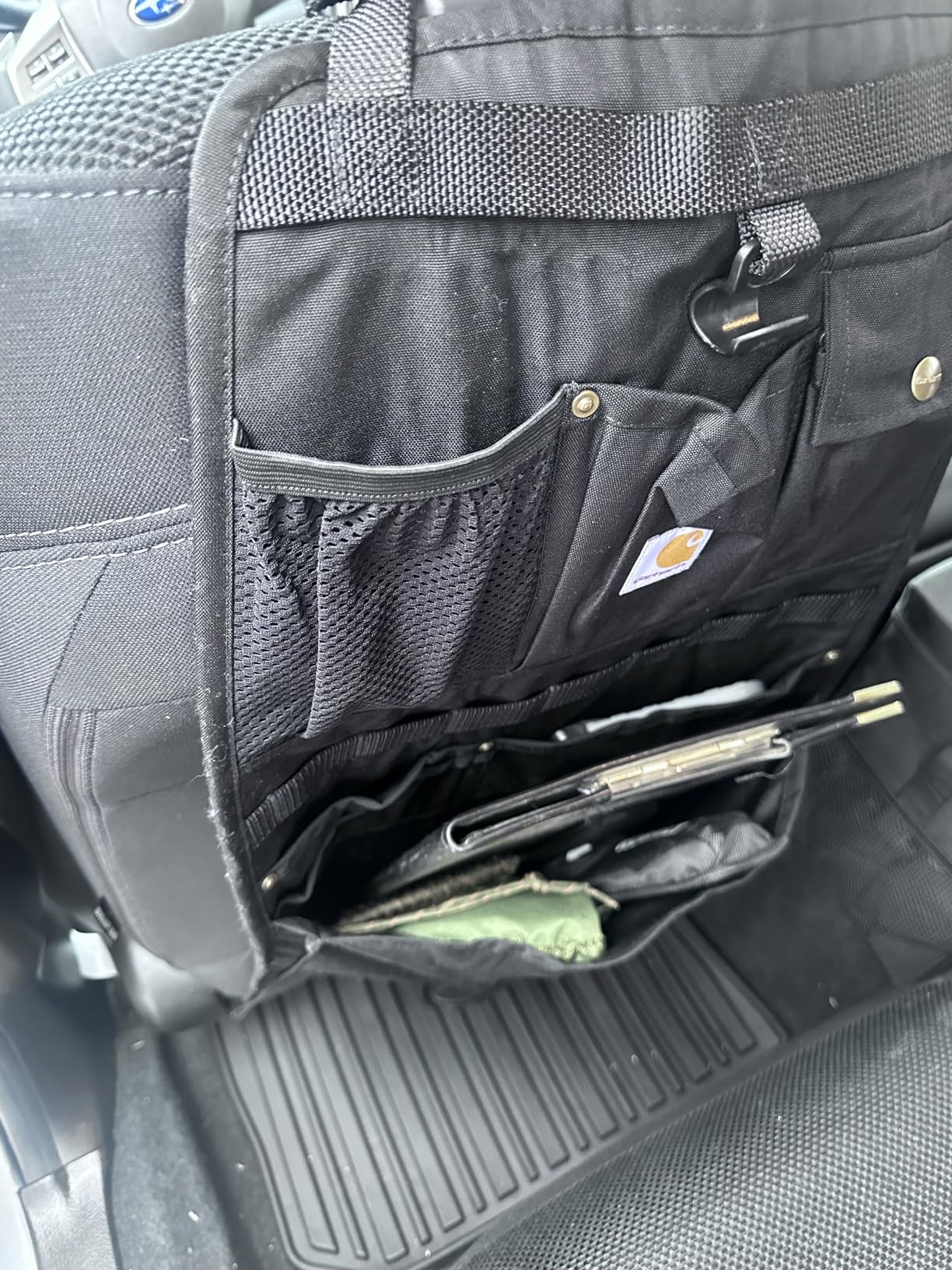 Carhartt Universal Nylon Duck Seat Back Organizer, Black - Customer Photo 1