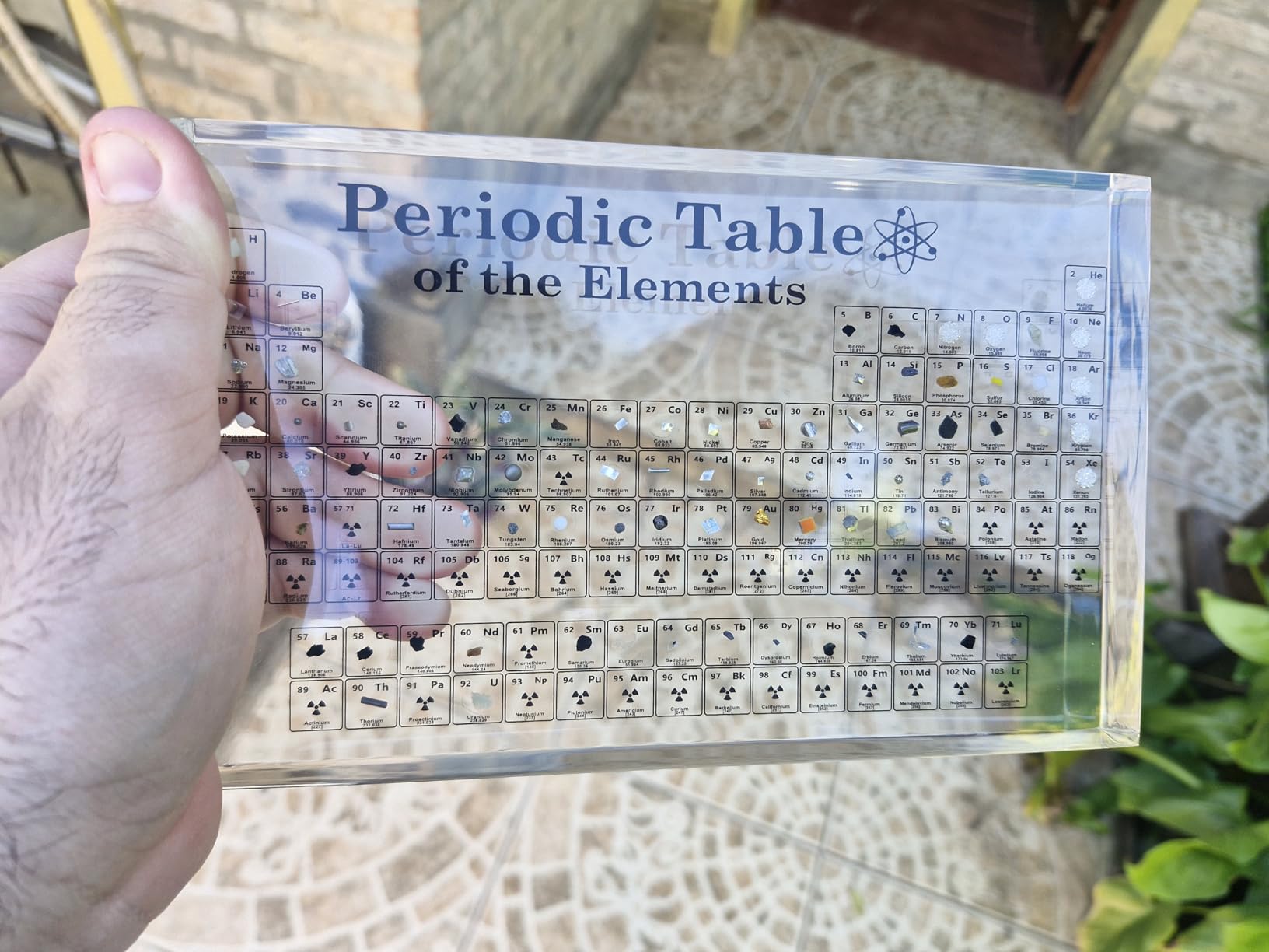 Periodic Table with Real Elements Inside, Acrylic Periodic Table Display with 83 Real Elements Samples, Craft, Teaching Tool, Gift for Kid, Students, Teacher, Science Lovers, 6*4.5*0.8 inch - Customer Photo 2