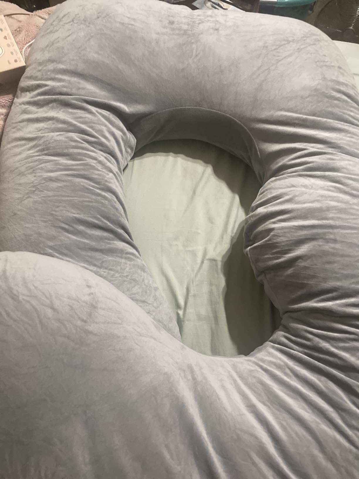 Momcozy Pregnancy Pillows for Sleeping, U Shaped Full Body Maternity Pillow with Removable Cover - Support for Back, Legs, Belly, HIPS for Pregnant Women, 57 Inch Pregnancy Pillow for Women, Grey - Customer Photo 2