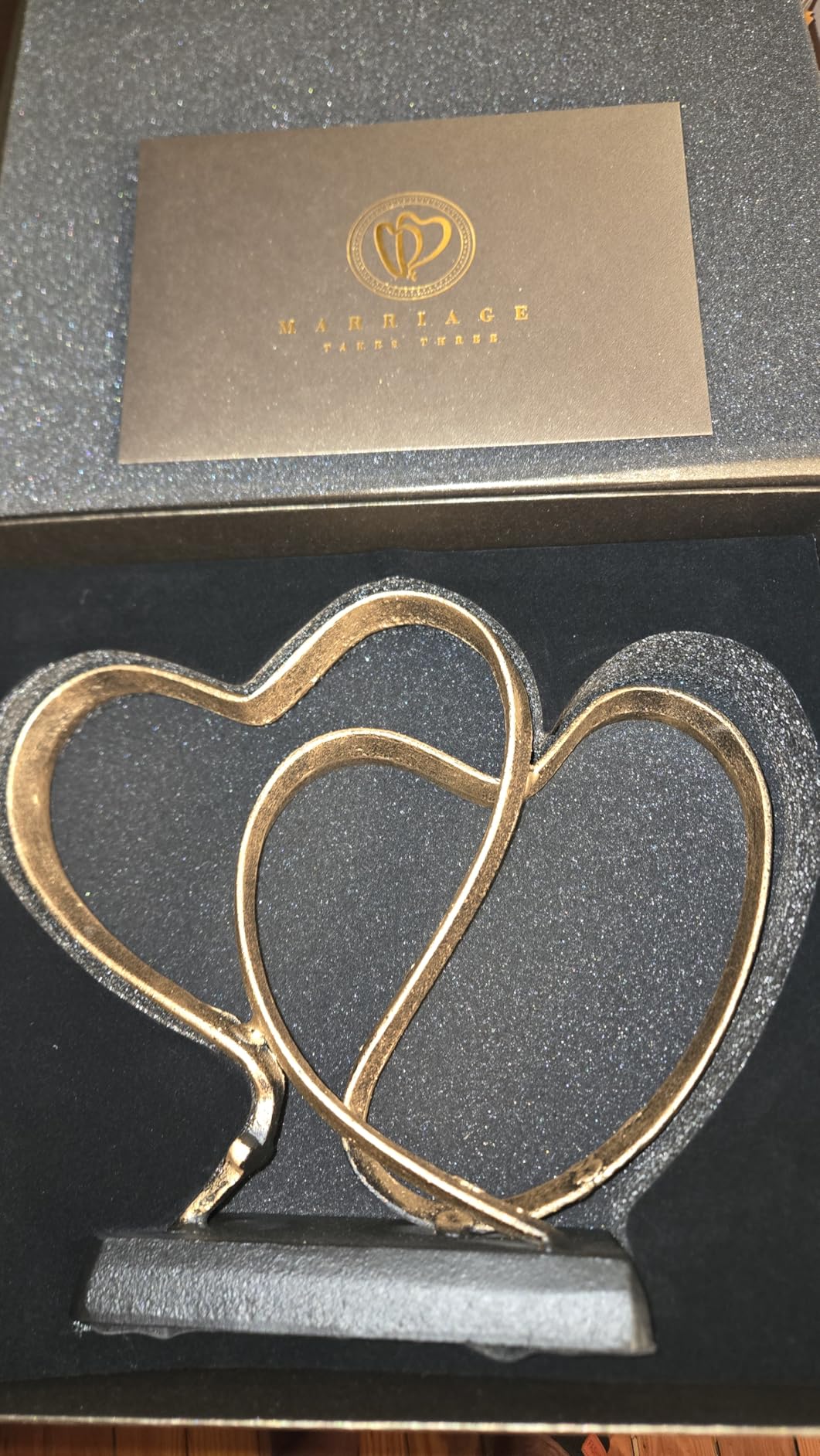 Wedding Anniversary Couples Gift - Two Hearts and Cross Iron Sculpture, Heart Decoration Gift for Her and Him, 1st to 50th or 60th Anniversary, Includes Present Box and Poem Card Customer Review Wedding Anniversary Couples Gift - Two Hearts and Cross Iron Sculpture, Heart Decoration Gift for Her and Him, 1st to 50th or 60th Anniversary, Includes Present Box and Poem Card - Customer Photo 2