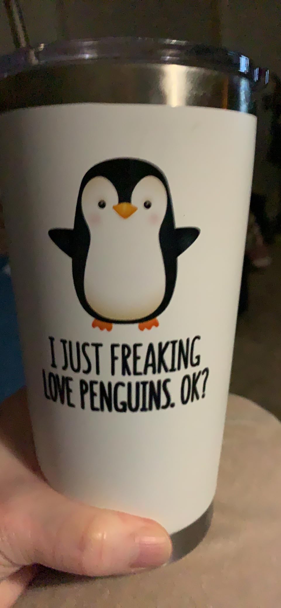 KLUBI Christmas Penguin Gifts for Women– 20oz Penguin Tumbler, Cute Xmas Gift for Coworker, Teacher, or Best Friend Idea, Holiday Present and White Elephant Gift Idea - Customer Photo 2