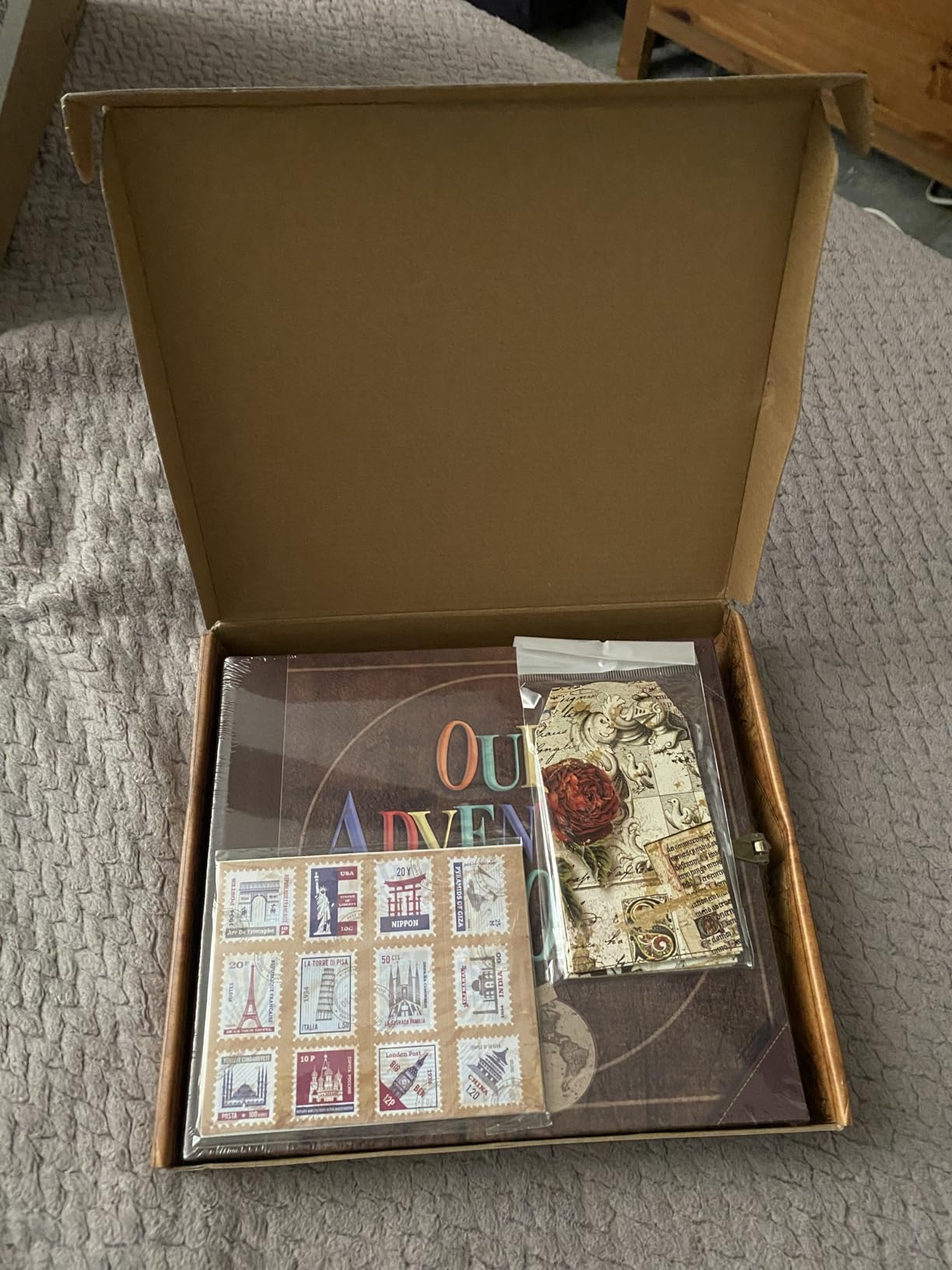 JIMBON Our Adventure Book Scrapbook Photo Album Retro Style Embossed Letter Cover Travel Diary Journal Scrap Book Kit For Couples,Memory Book For Anniversary Wedding Customer Review JIMBON Our Adventure Book Scrapbook Photo Album Retro Style Embossed Letter Cover Travel Diary Journal Scrap Book Kit For Couples,Memory Book For Anniversary Wedding - Customer Photo 1