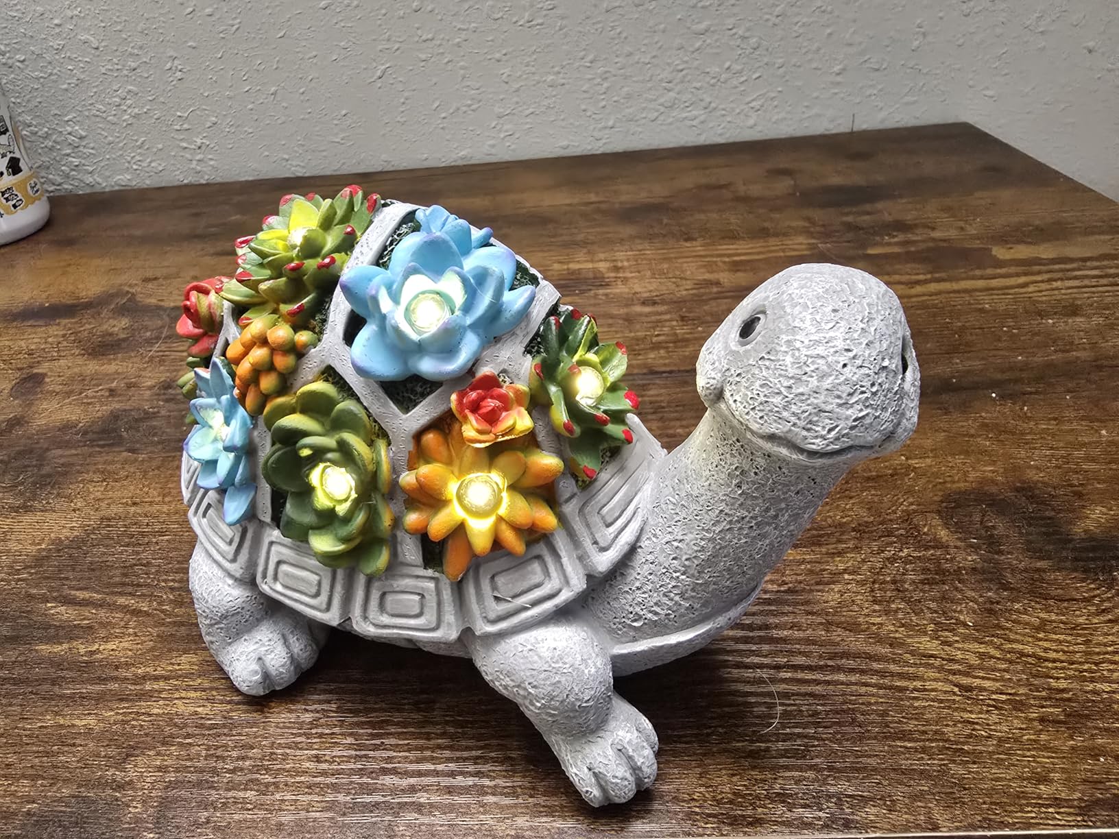 Nacome Solar Garden Outdoor Statues Turtle with Succulent and 7 LED Lights - Lawn Decor Tortoise Statue for Patio, Balcony, Yard Ornament - Chrismtas Gifts for Mom Grandma Customer Review Nacome Solar Garden Outdoor Statues Turtle with Succulent and 7 LED Lights - Lawn Decor Tortoise Statue for Patio, Balcony, Yard Ornament - Chrismtas Gifts for Mom Grandma - Customer Photo 1
