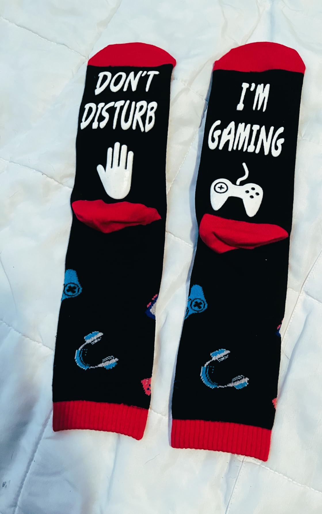 Do Not Disturb I'm Gaming Socks,Men Gifts for Men Teen Boys Dad Him Son Fathers,Valentines Christmas Stocking Stuffers - Customer Photo 1