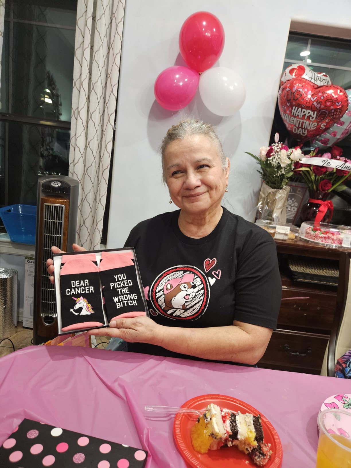 HAPPYPOP Cancer Awarenesss Gifts - Women Men Socks for Breast Cancer Survivor Chemo Patient Customer Review HAPPYPOP Cancer Awarenesss Gifts - Women Men Socks for Breast Cancer Survivor Chemo Patient - Customer Photo 1