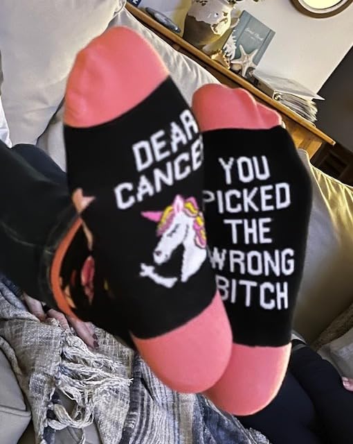 HAPPYPOP Cancer Awarenesss Gifts - Women Men Socks for Breast Cancer Survivor Chemo Patient Customer Review HAPPYPOP Cancer Awarenesss Gifts - Women Men Socks for Breast Cancer Survivor Chemo Patient - Customer Photo 3