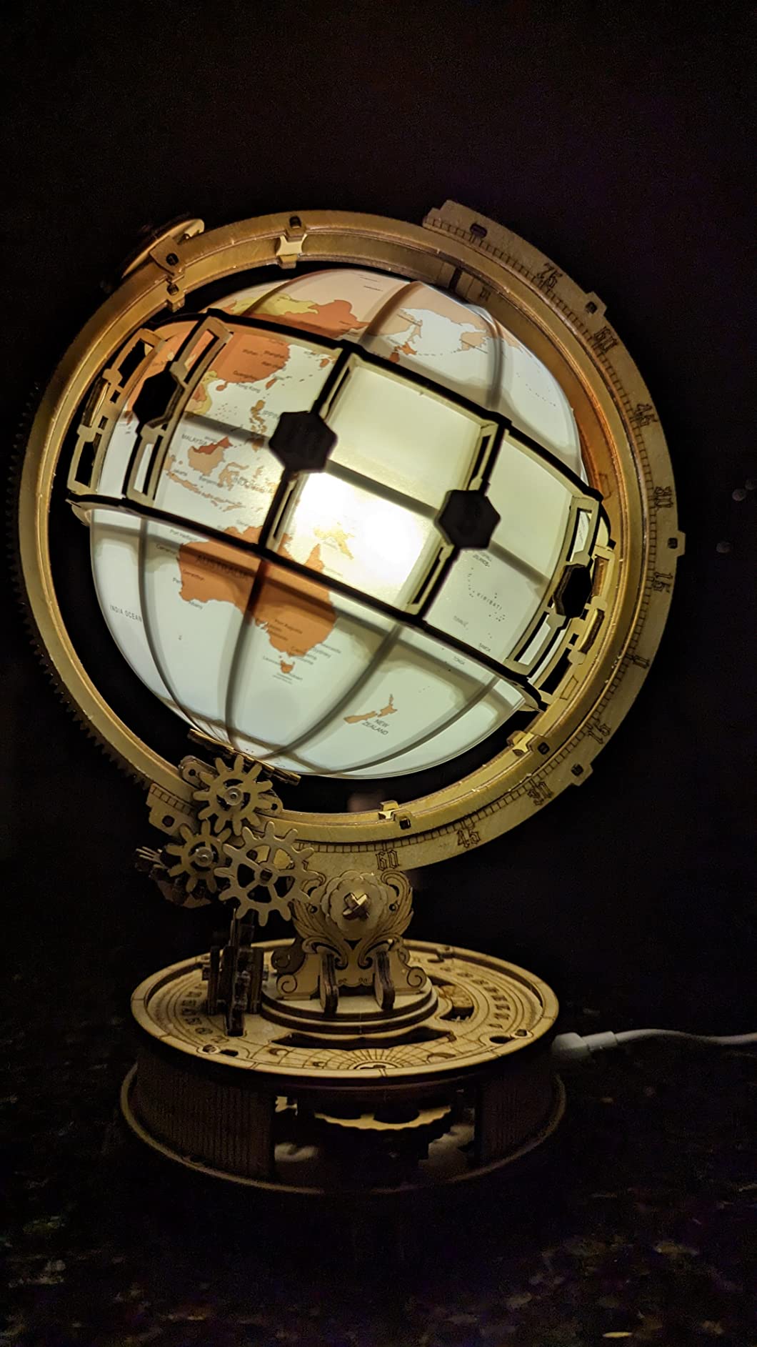 ROKR 3D Wooden Puzzles for Adults Illuminated Globe with Stand 180pcs 3D Puzzles Built-in LED Model Kit Hobby Gifts for Adults Home Decor Customer Review ROKR 3D Wooden Puzzles for Adults Illuminated Globe with Stand 180pcs 3D Puzzles Built-in LED Model Kit Hobby Gifts for Adults Home Decor - Customer Photo 2