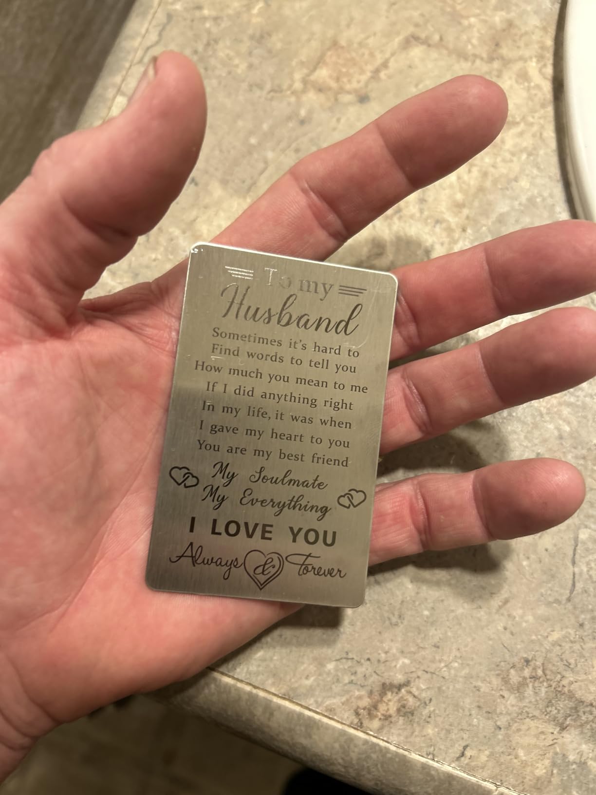 TANWIH When I Say I Love You More Wallet Card, I Love You Gifts for Him Her, Anniversary Cards Gift for Men Husband, Long Distance Present for Boyfriend Birthday, Romantic Christmas Wife Stocking Stuffers - Customer Photo 1