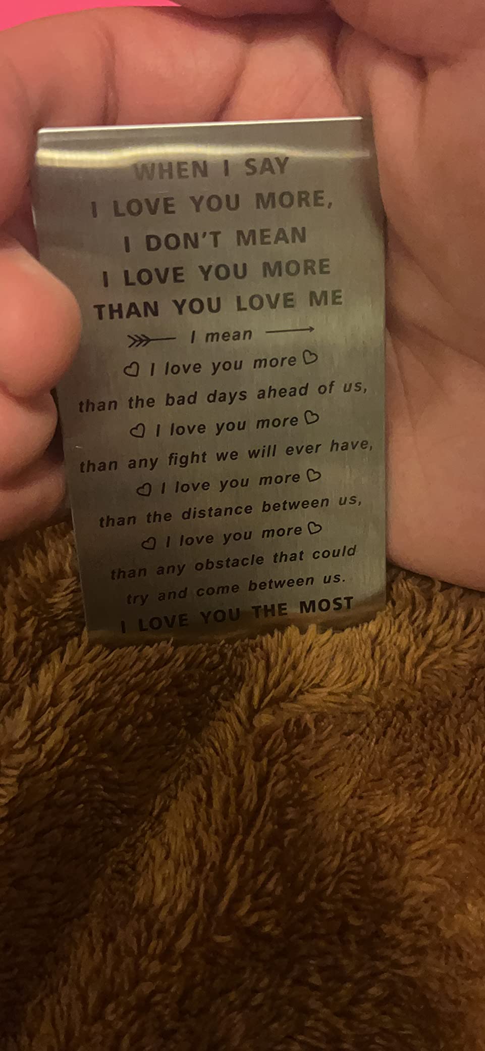 TANWIH When I Say I Love You More Wallet Card, I Love You Gifts for Him Her, Anniversary Cards Gift for Men Husband, Long Distance Present for Boyfriend Birthday, Romantic Christmas Wife Stocking Stuffers - Customer Photo 2