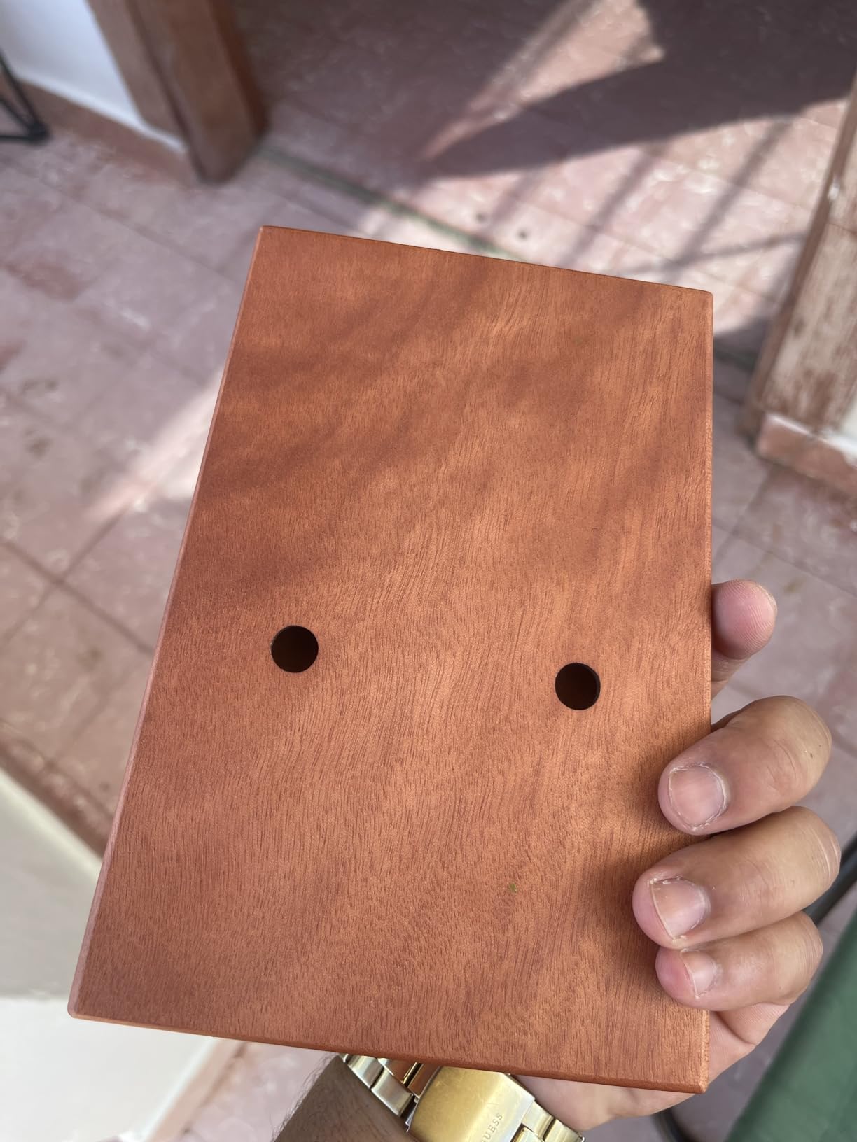 Kalimba Thumb Piano,YUNDIE Portable 17 Keys Mbira Finger Piano with Tune Hammer and Study Instruction,Musical Instruments Birthday Gift for Adult Beginners Professional(Brown) - Customer Photo 2