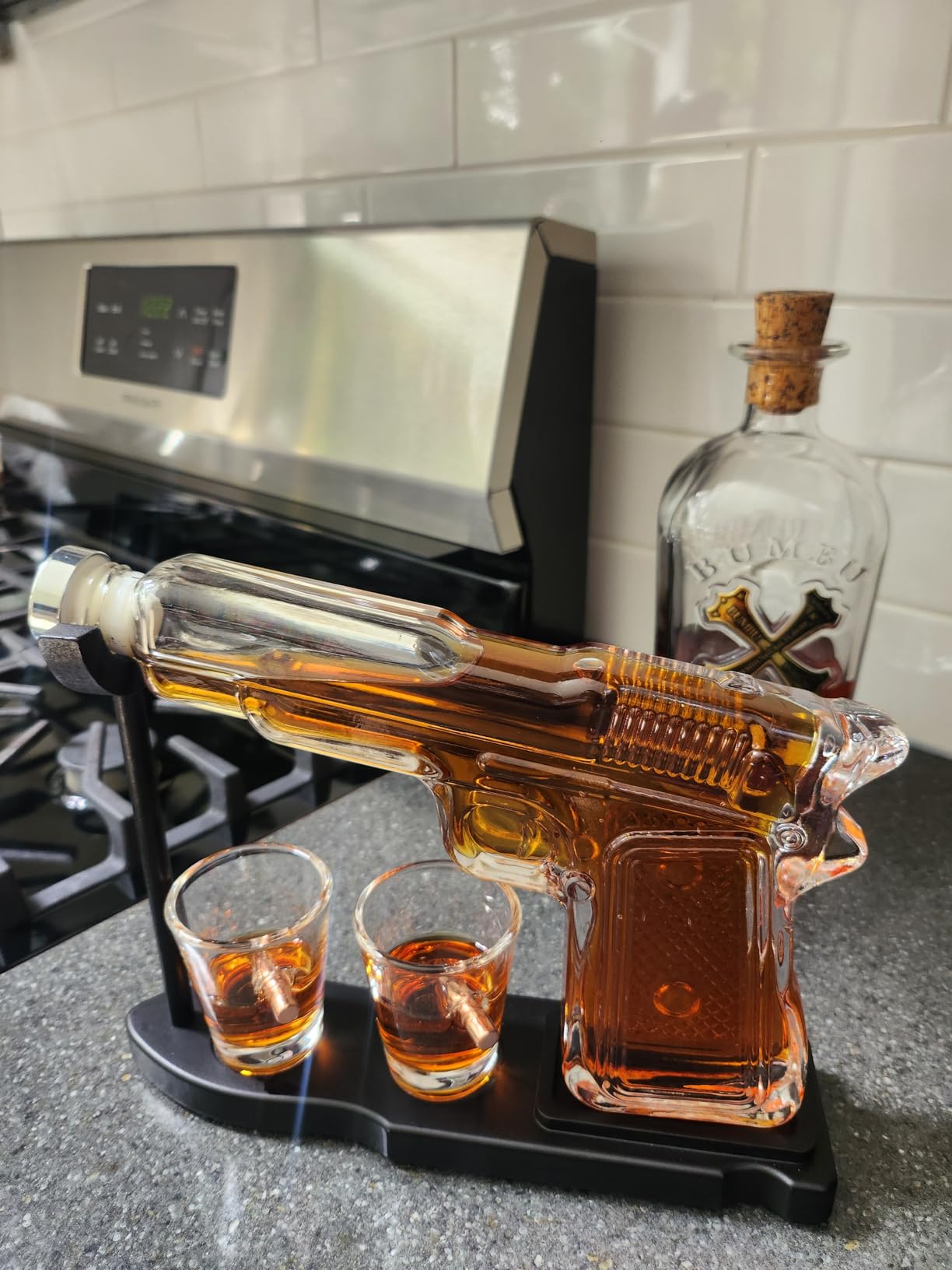 Whiskey Gun Decanter Set + 2 Bullet Glasses - Christmas Birthday Pistol Gifts for Men Who Have Everything, Whiskey Gifts for Men Dad, for Father, Husband, Boyfriend & Military Enthusiasts, Christmas - Customer Photo 1