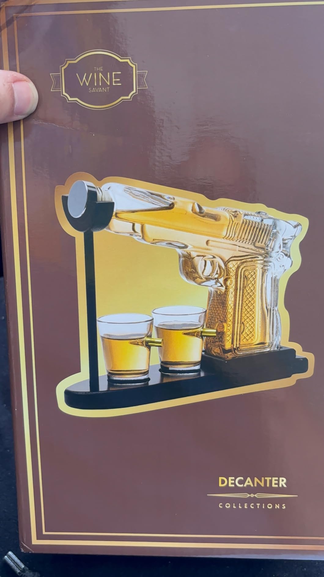 Gifts for Men Dad, 10.1 Oz Whiskey Gun Decanter Set + 2 Bullet Glasses - Unique Birthday Pistol Gift Ideas Daughter Son, Personalized Liquor Dispenser - Scotch Bourbon Vodka, Him, Brother Husband - Customer Photo 2