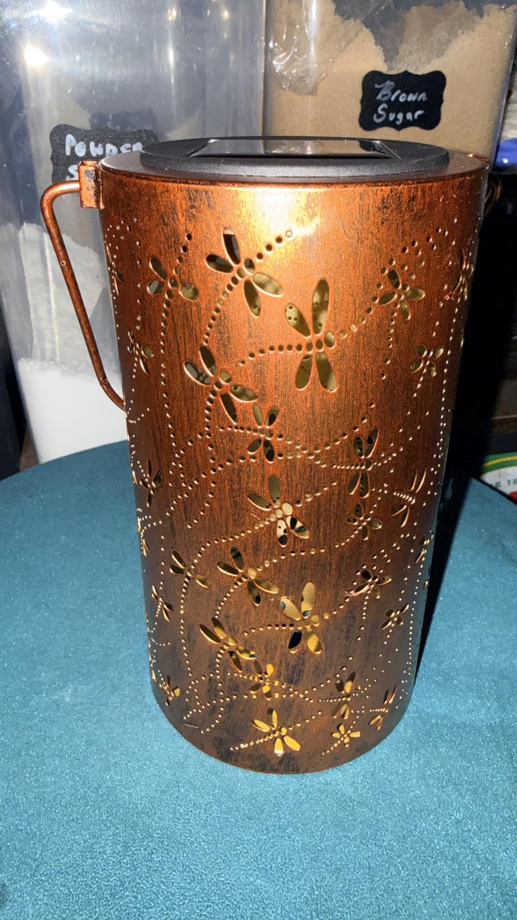 Christmas Gifts For women,Solar Lanterns Outdoor Hanging Lantern Lights, Dragonfly Hollowed-Out Metal Decor Lantern, Waterproof LED Decorative Garden Light - Delicate Garden Decoration for Patio, Yard - Customer Photo 1