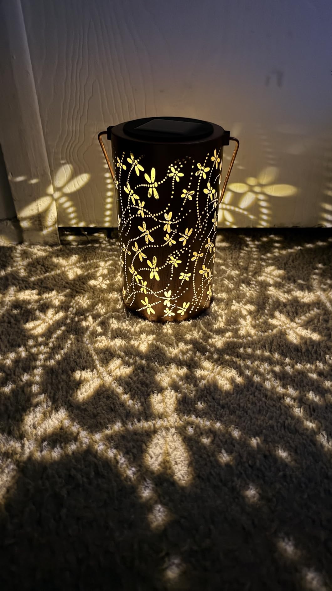 Christmas Gifts For women,Solar Lanterns Outdoor Hanging Lantern Lights, Dragonfly Hollowed-Out Metal Decor Lantern, Waterproof LED Decorative Garden Light - Delicate Garden Decoration for Patio, Yard - Customer Photo 2