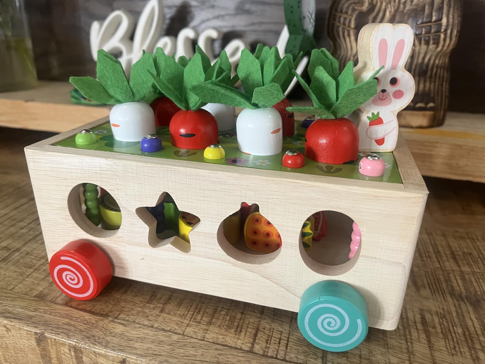 Toddlers Montessori Wooden Educational Toys for Baby Boys Girls Age 1 2 3 Year Old, Shape Sorting Toys 1st One First Birthday Girl Gifts for Kids 1-3, Wood Preschool Learning Fine Motor Skills Game - Customer Photo 3