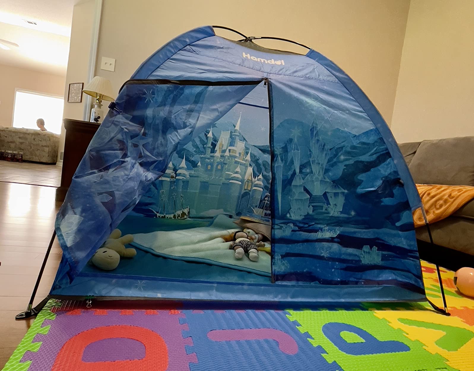 Princess Play Tent, Frozen Toy for Girls, Ice Castle Kids Tent Indoor and Outdoor, Large Imaginative Playhouse with Carrying Bag for 1 2 3 4 5 6 7 8 9 Years Old Girls, Christmas & Birthday Gift - Customer Photo 4
