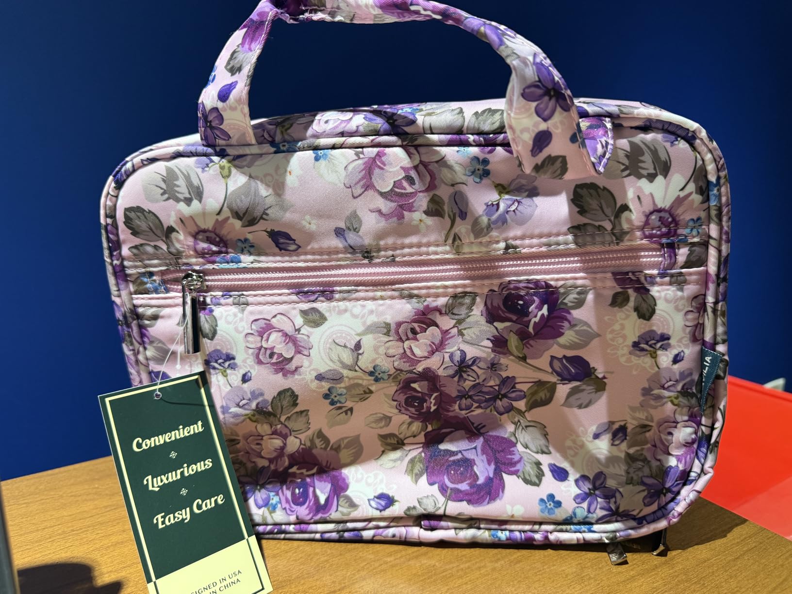 PAVILIA Hanging Toiletry Bag Travel Bag Women Men, Foldable Cosmetic Organizer, Roll up Makeup Bag, Water Resistant Accessories Toiletries, Large Travel Essentials Kit (Black Chevron) - Customer Photo 1