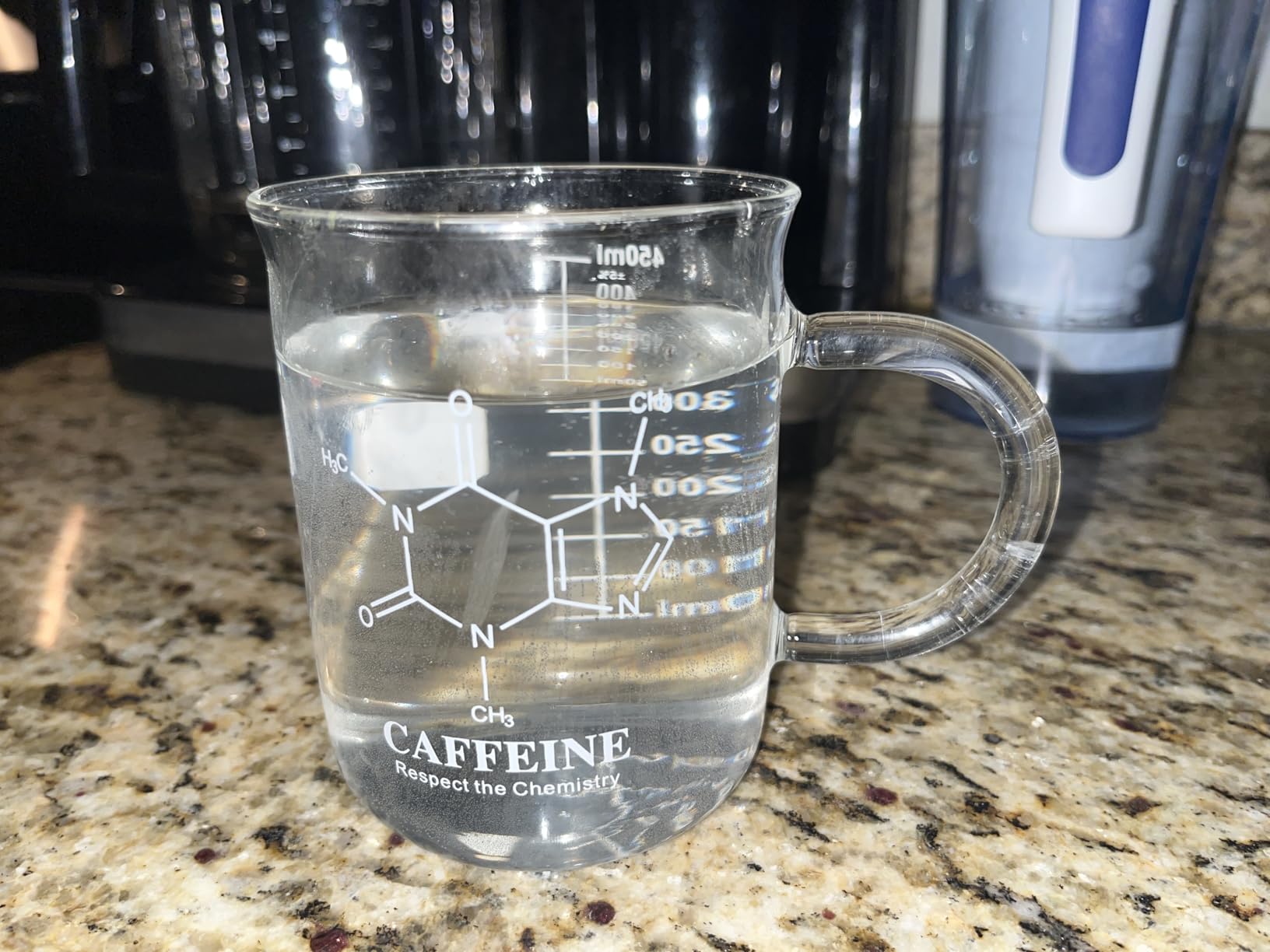 Caffeine Beaker Mug, Chemistry Coffee Mug 16 oz Borosilicate Glass, Measuring Graduated Beaker (450ml) - Customer Photo 3