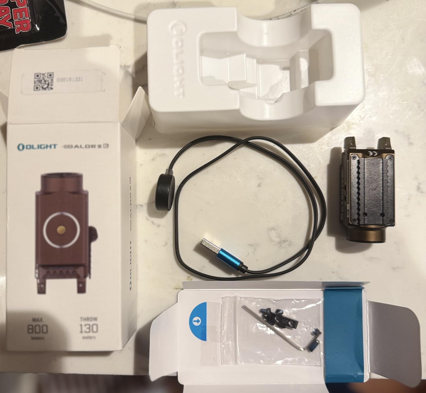 OLIGHT Baldr S 800 Lumens Compact Rail Mount Weaponlight with Green Beam and White LED Combo, Magnetic USB Rechargeable Tactical Flashlight with 1913 or GL Rail, Battery Included (Black) - Customer Photo 1