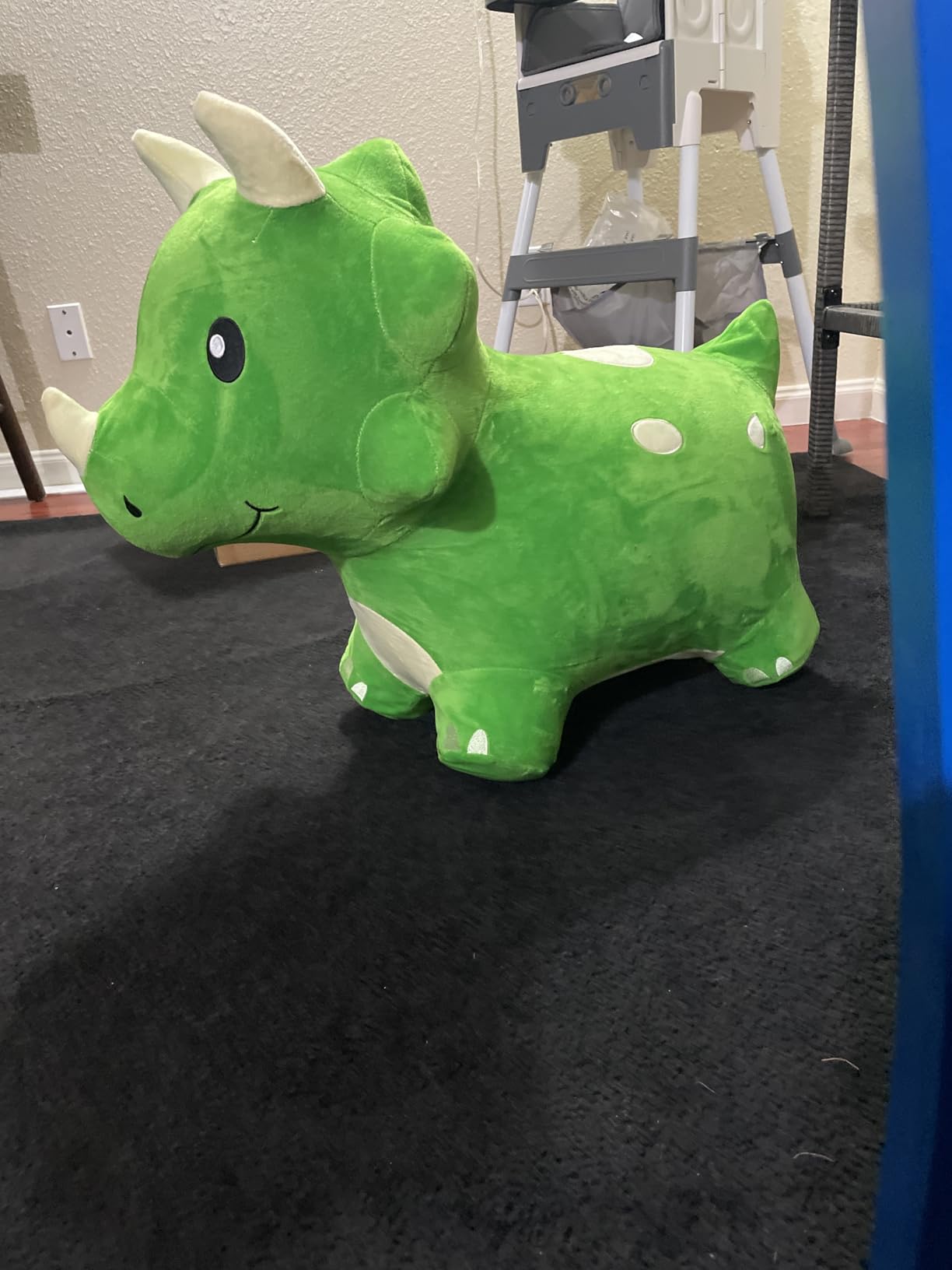 iPlay, iLearn Bouncy Pals Dinosaur Hopper Toy 2 Year Old Boy, Toddler Plush Bounce Animals, Ride on Bouncing Triceratops for Kids, Outdoor Hopping Horse Bouncer, Cool Birthday Gifts 3 4 5 6 Yr Girls - Customer Photo 1
