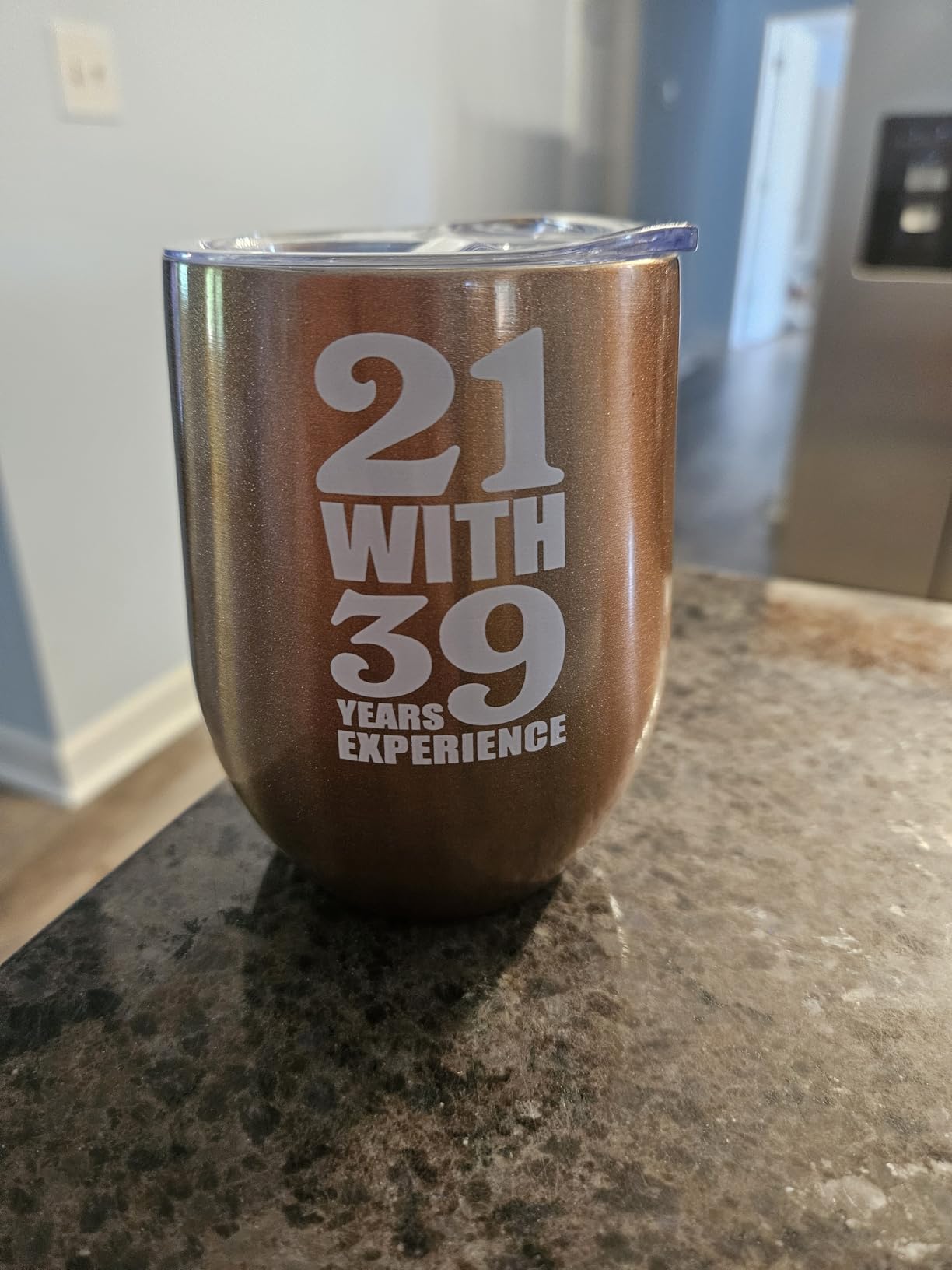 KLUBI 60th Birthday Gifts for Women - 21 With 39 Years Experience Gifts 12oz 60th Birthday Wine Tumbler 60th Birthday Decorations Women Gift Turning 60 th Birthday Gift Funny Mug - Customer Photo 3