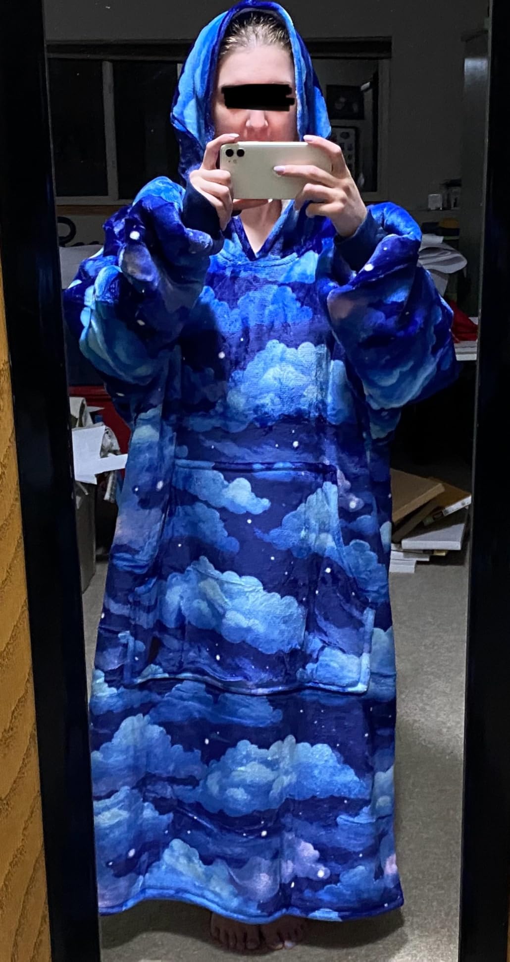 THREE POODLE Wearable Blanket Hoodie for Women, Oversized Sherpa Sweatshirt Blanket for Adults Men, Cozy Avocado Hooded Blanket, Gifts for Teen Girls Women Mom Sister - Customer Photo 2