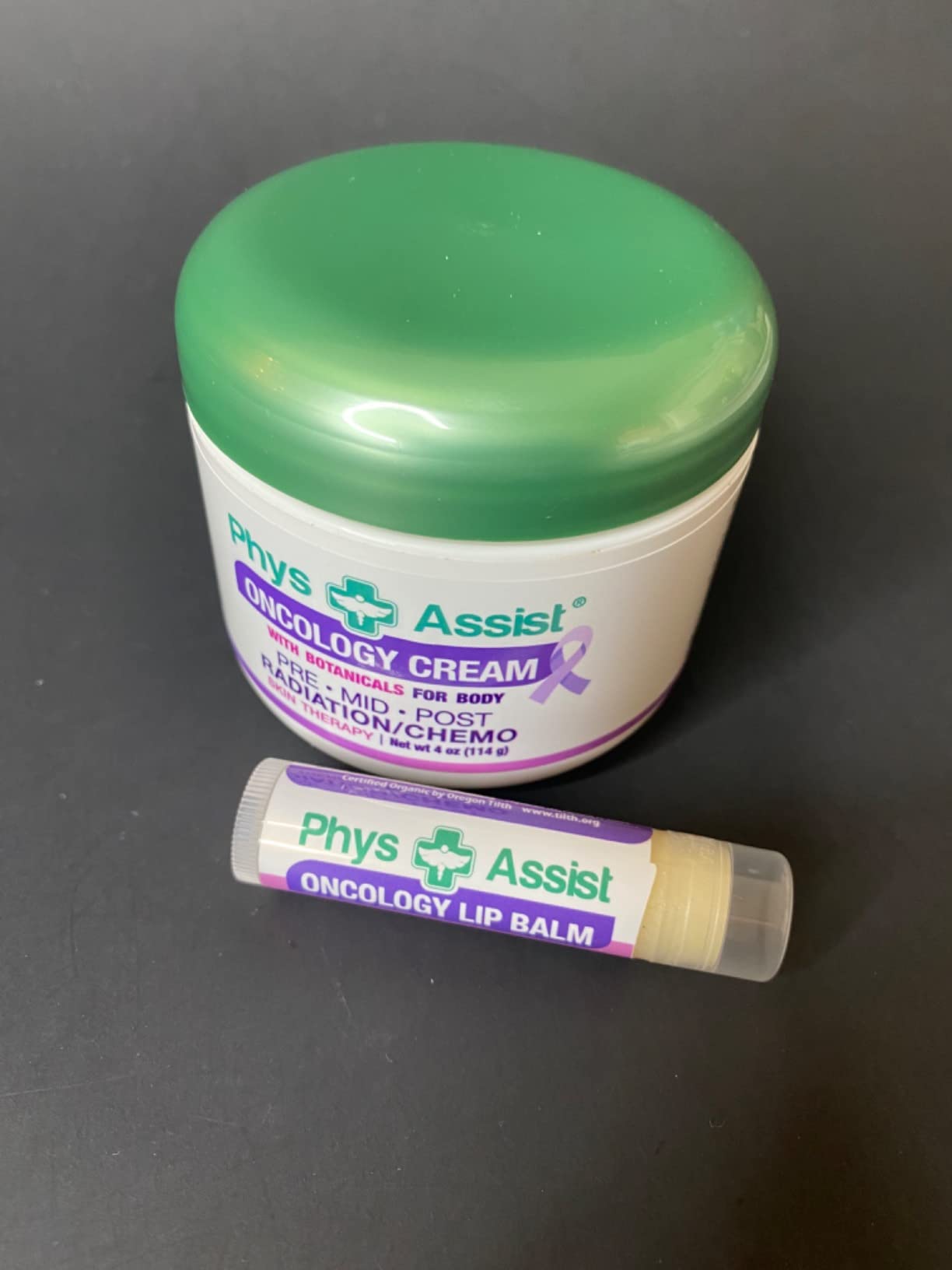 PhysAssist Oncology Cream 4 oz plus Lip Balm. Hydrates and Pampers Stressed skin. Made with a blend of natural Botanicals. Clinically Tested, Non Irritant. - Customer Photo 1