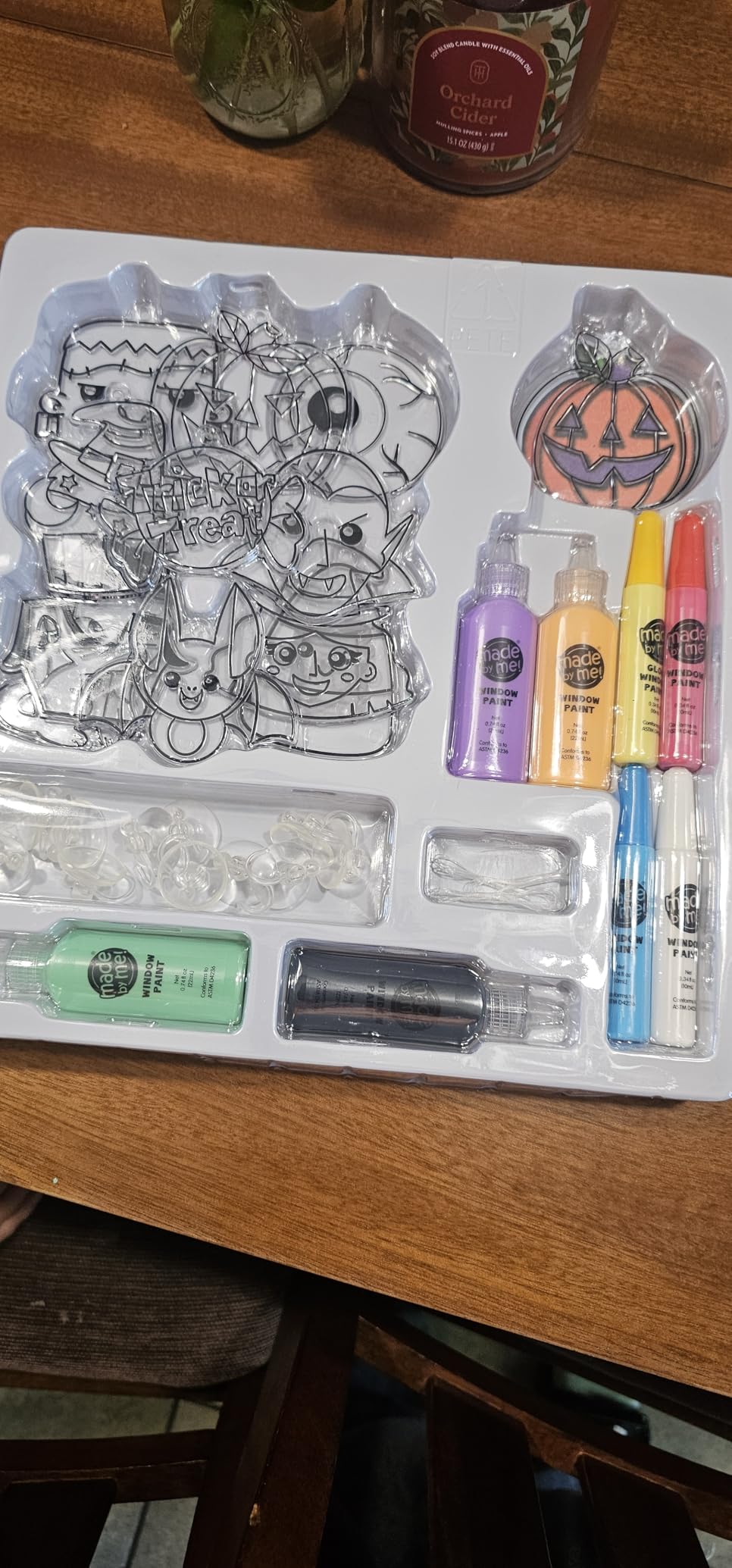 Made By Me Create Your Own Halloween Window Art by Horizon Group USA, Make 20 Projects, Includes Suncatcher Frames & Window Clings, Glow-in-The-Dark Paint, Paint Tubes, Suction Cups & Cording - Customer Photo 2