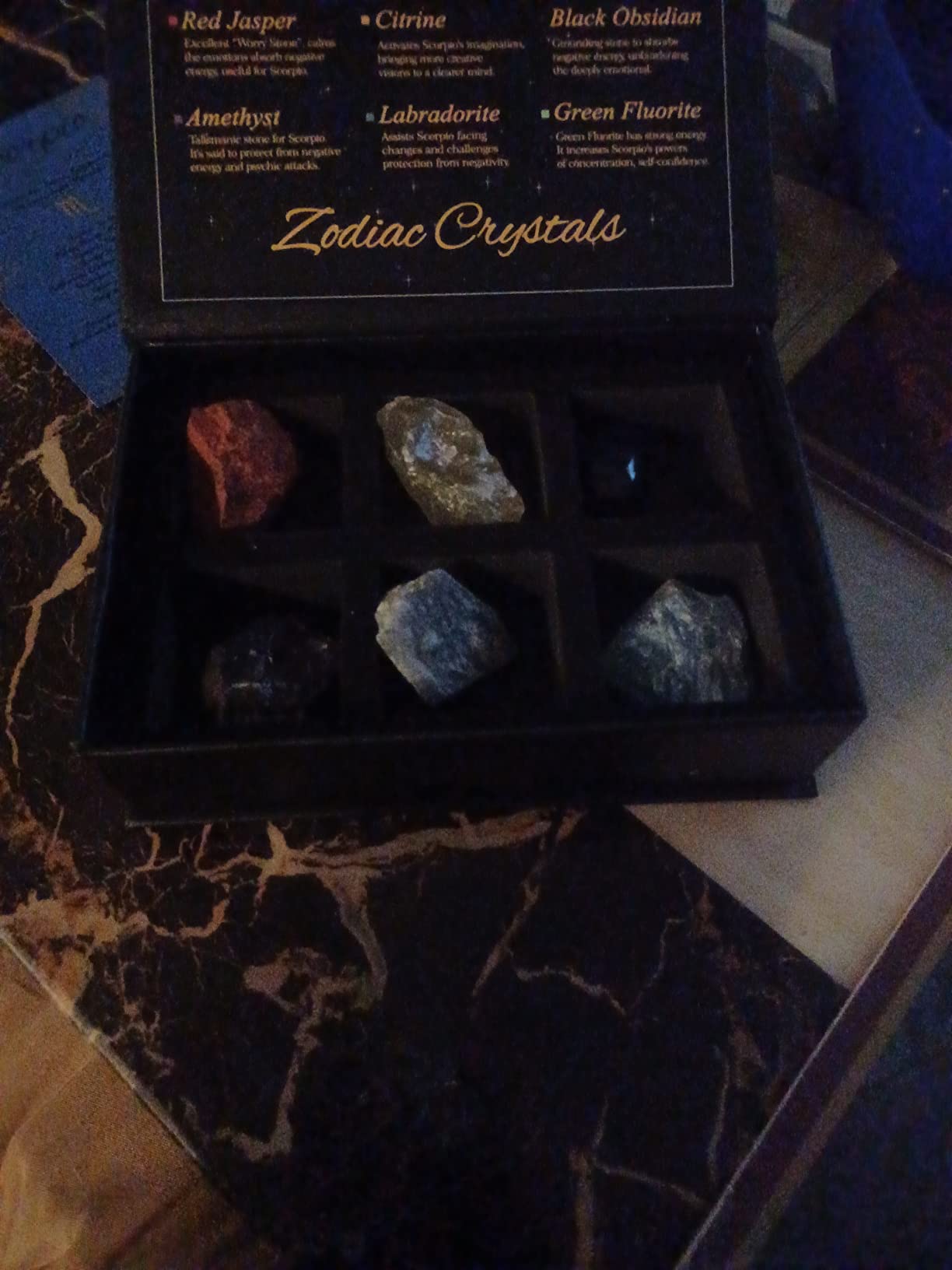 Scorpio Crystals Gift Set, Zodiac Signs Healing Crystals Birthstones with Horoscope Box Set Scorpio Astrology Crystals Healing Stones Gifts - Customer Photo 3