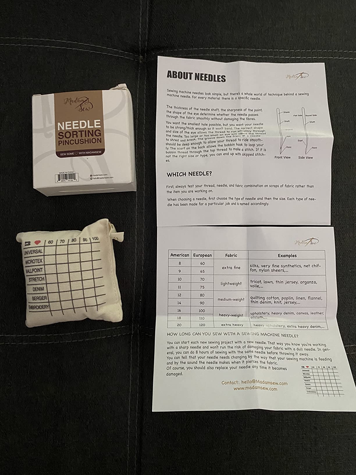 Madam Sew Needle Sorting Pin Cushion – Sewing Pin Holder Pincushion Organizes Sewing Machine Needles for Fast, Easy Identification – Sorts 5 Sizes and 7 Types of Quilting and Embroidery Needles - Customer Photo 2