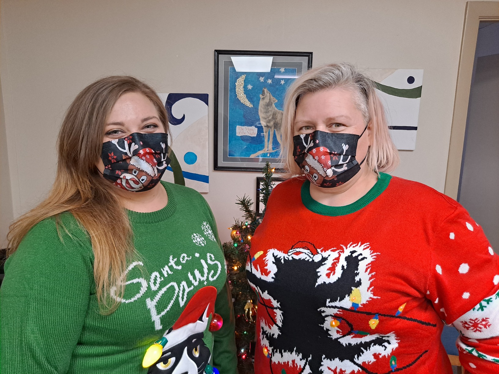 RAISEVERN Men's Light Up Ugly Christmas Sweater Knitted Pullover Tops - Customer Photo 1