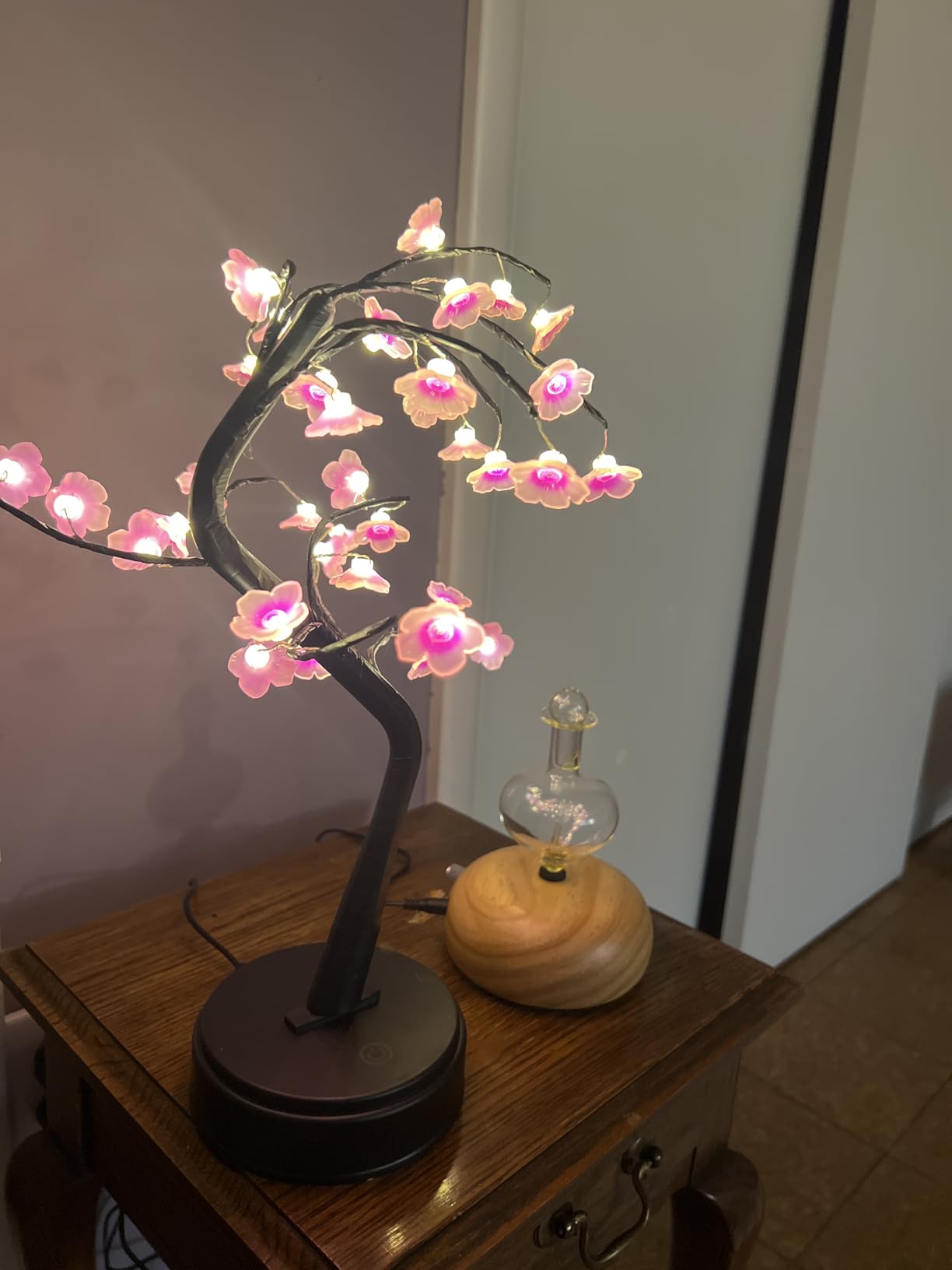 Cherry Blossom Tree Lamp, 18inch 36 Led Bonsai Tree Lights, Battery/USB Operated Japanese Decor Night Lights for Christmas Indoor Decorations Bedroom Home Gift Idea,Warm White - Customer Photo 2