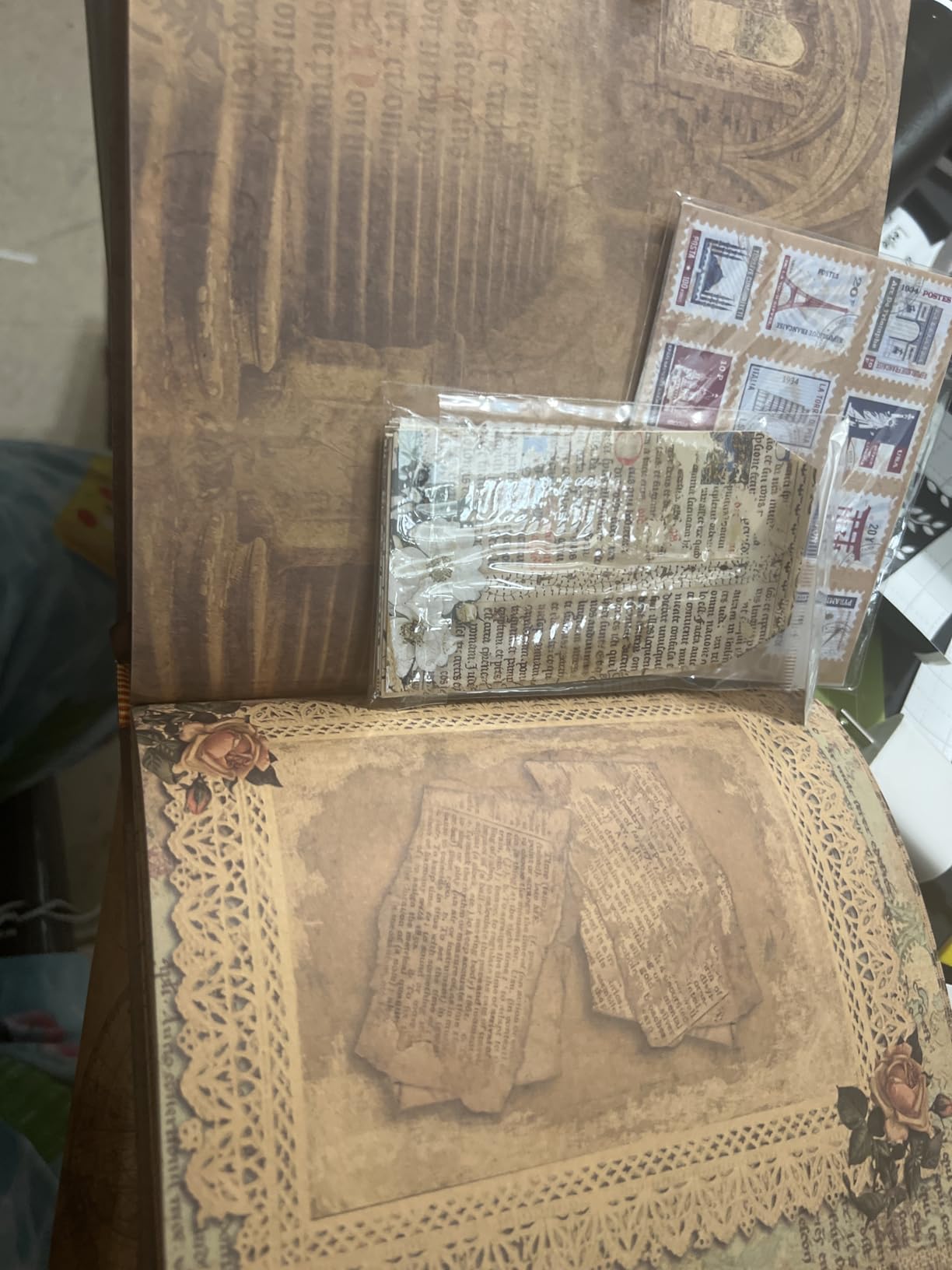 Our Adventure Book Travel Diary Photo Book,Scrapbook, Photo Album,Retro-Style Souvenirs, Vintage Guestbook DIY Anniversary Wedding Travel Writing Baby Friend Gift, Heartfelt Present(Ball) - Customer Photo 1