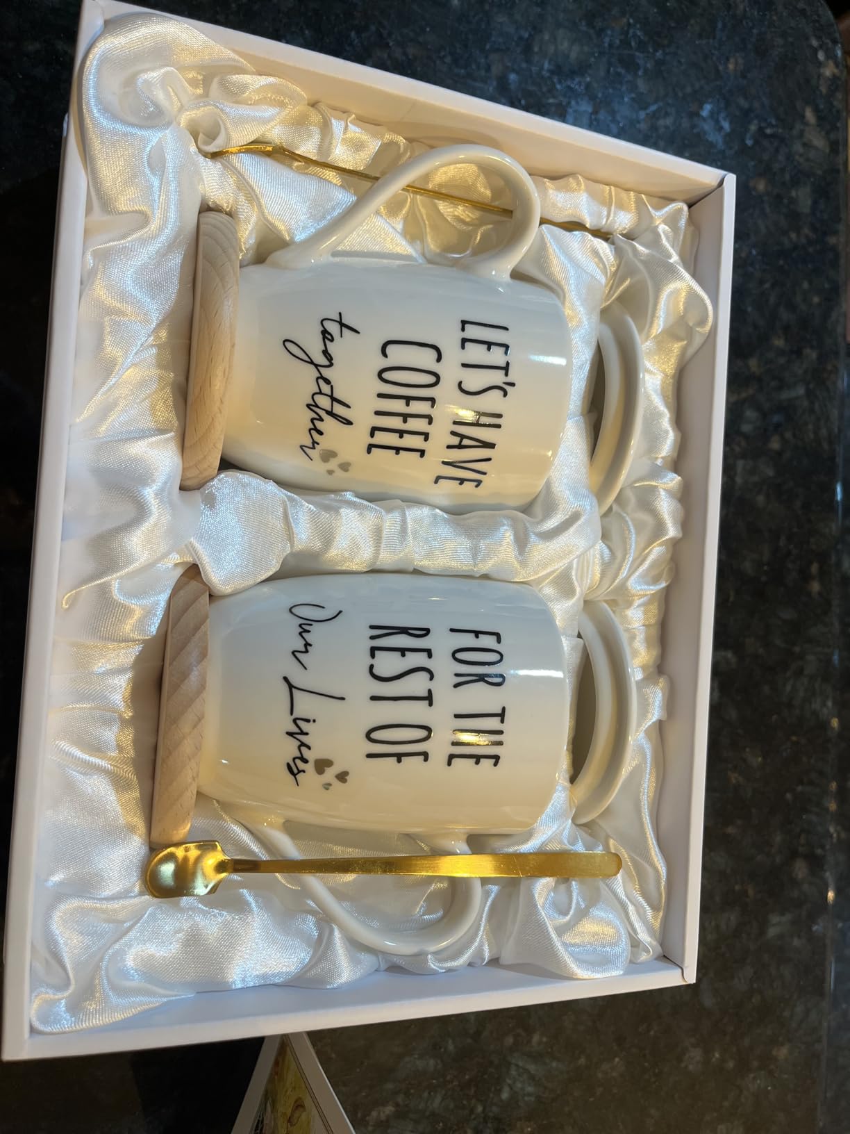 AW BRIDAL Ceramic Engagement Gifts For Couples Newly Engaged Unique Coffee Mugs Set Of 2, 12 Oz| Bachelorette Bridal Shower Gift For Bride, Anniversary Wedding Gifts For Couple Housewarming Gift Ideas - Customer Photo 1
