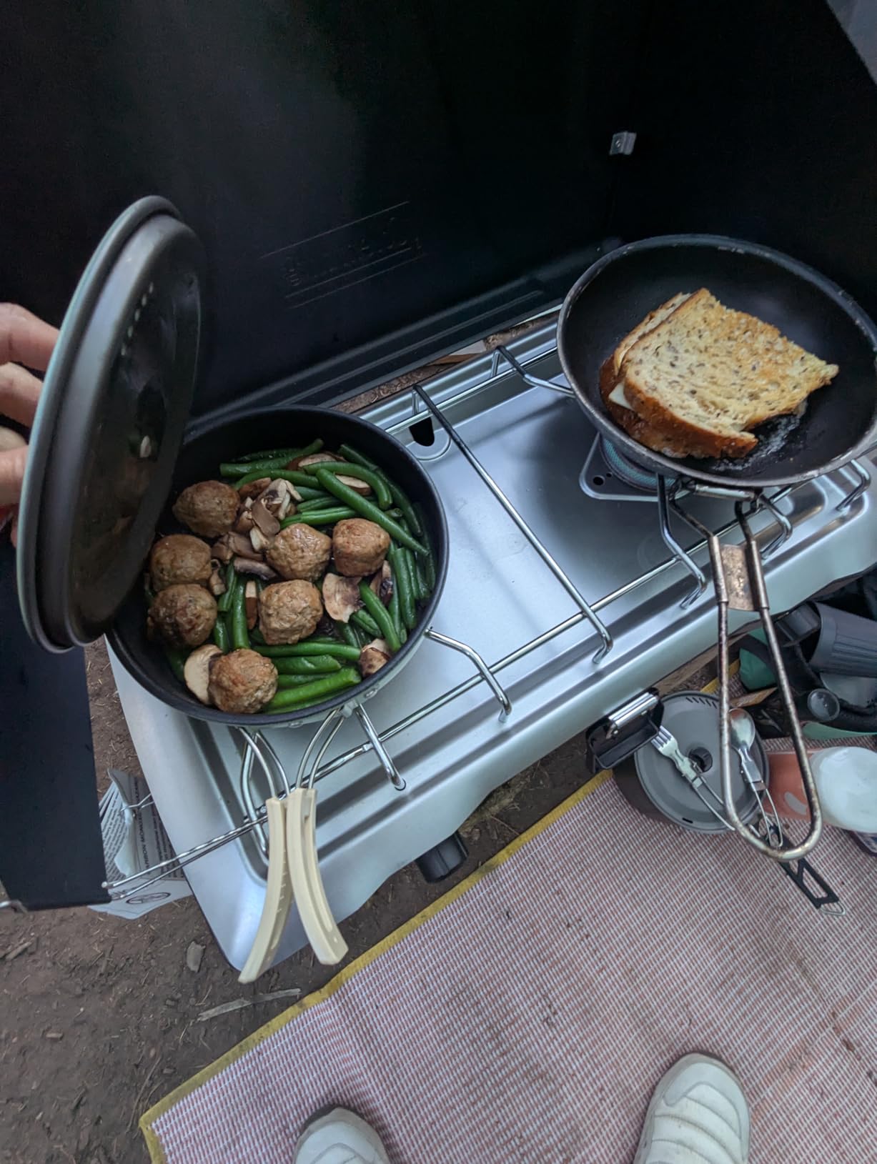 Coleman Triton 2-Burner Propane Stove, Portable Camping Cooktop with 2 Adjustable Burners & Wind Guards, 22,000 BTUs of Power for Camping, Tailgating, Grilling, BBQ, & More - Customer Photo 2