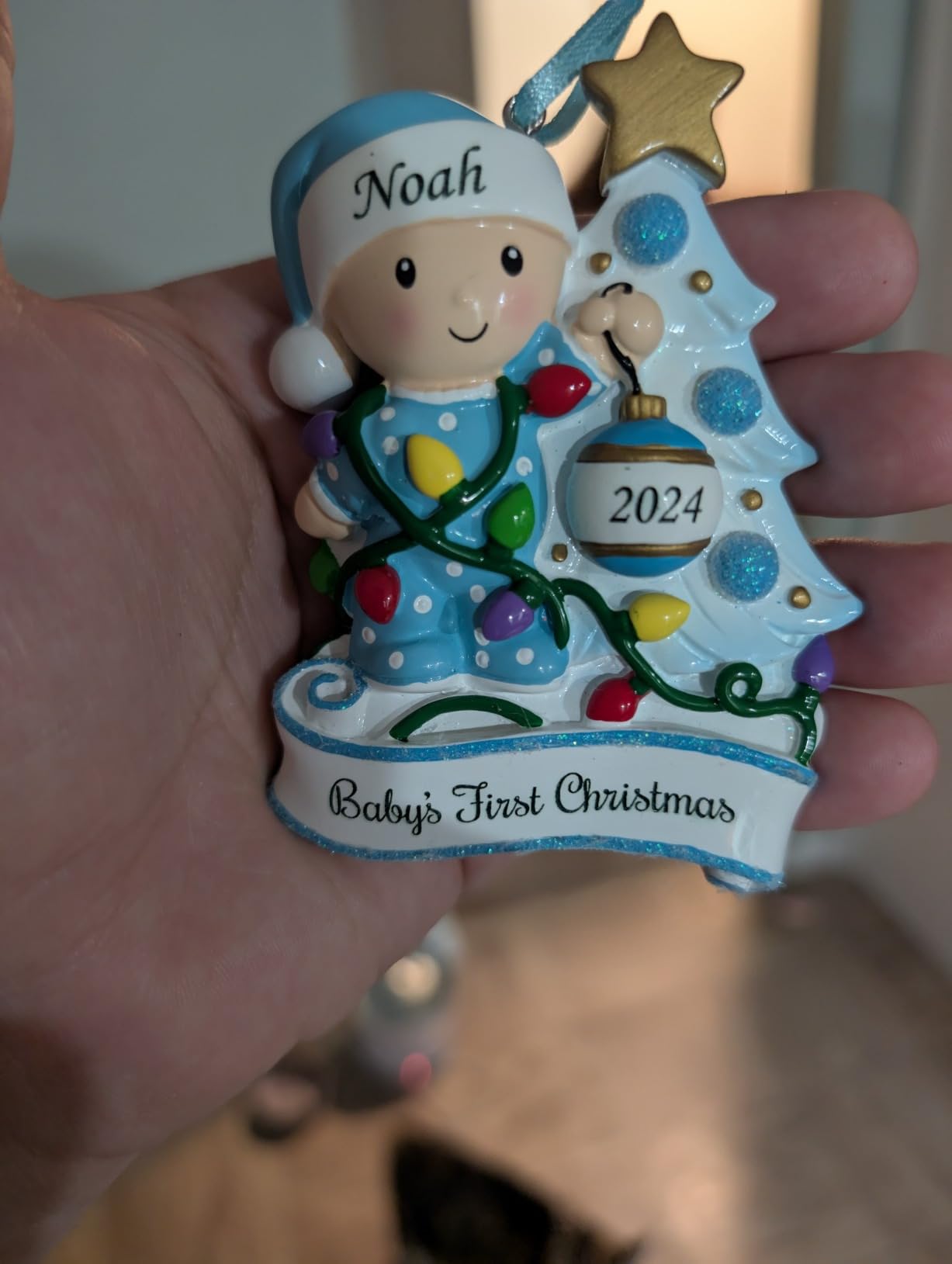 2025 Baby's First Christmas Ornament - Baby Boy Decorating Tree - Personalized Holiday Keepsake – Custom My 1st Christmas Ornament for Baby & Grandbaby – Engraved Gift for Newborn's 1st Xmas Customer Review 2025 Baby's First Christmas Ornament - Baby Boy Decorating Tree - Personalized Holiday Keepsake – Custom My 1st Christmas Ornament for Baby & Grandbaby – Engraved Gift for Newborn's 1st Xmas - Customer Photo 4