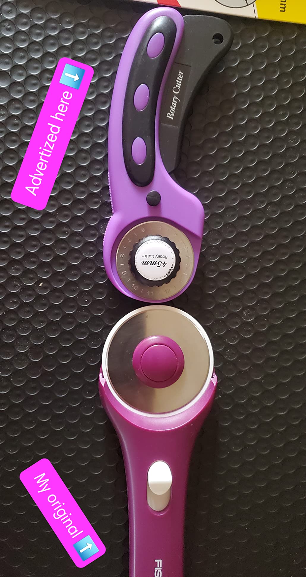 Rotary Cutter Set,Nicecho Sewing Quilting Supplies,45mm & 28 mm Fabric Cutters,8 Rotary Cutter Blades,A3 Cutting Mat for Sewing,6x12 & 2.5x12 In Quilting Rulers,Ideal Quilt kits for Lovers & Beginners - Customer Photo 5