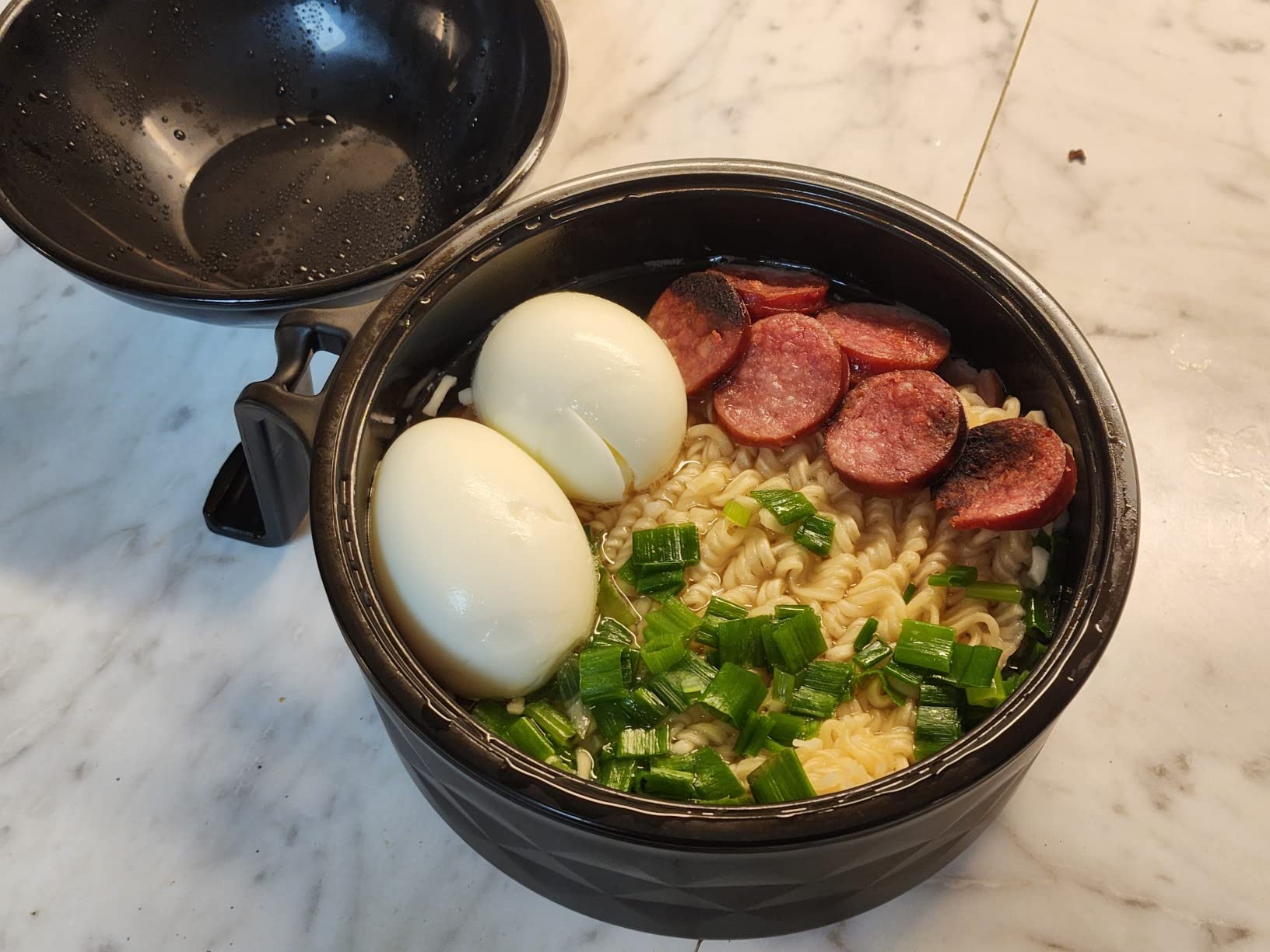 Microwave Ramen Cooker,Ramen Bowl Set,Noodle Bowl With Chopsticks and Spoon,College Dorm Room Essentials for Girls for Boys, Apartment Essentials, Dishwasher-Safe,BPA-Free. (white) Customer Review Microwave Ramen Cooker,Ramen Bowl Set,Noodle Bowl With Chopsticks and Spoon,College Dorm Room Essentials for Girls for Boys, Apartment Essentials, Dishwasher-Safe,BPA-Free. (white) - Customer Photo 1